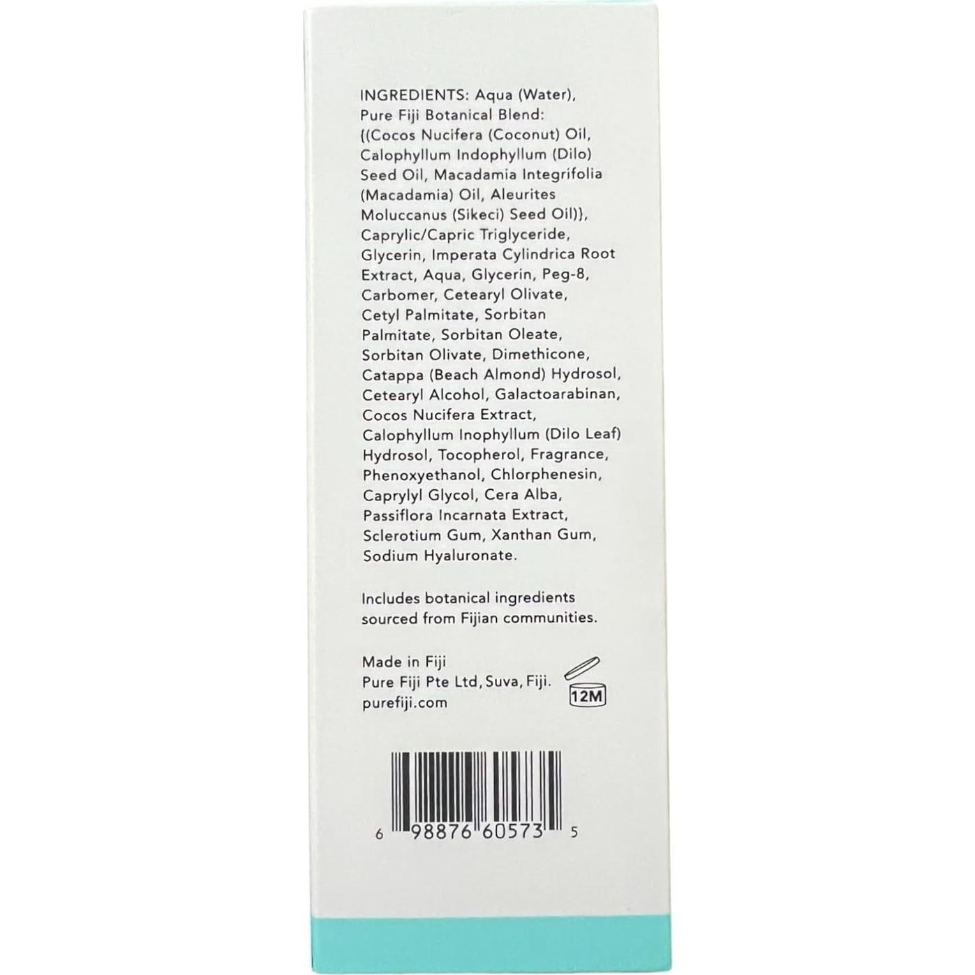 Crema Hidratante Facial Pure Fiji 50 ml - Ácido Hialurónico