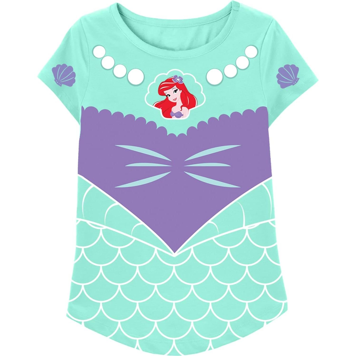 Camiseta Princesa Disney 3 Piezas Niñas Jasmine Ariel
