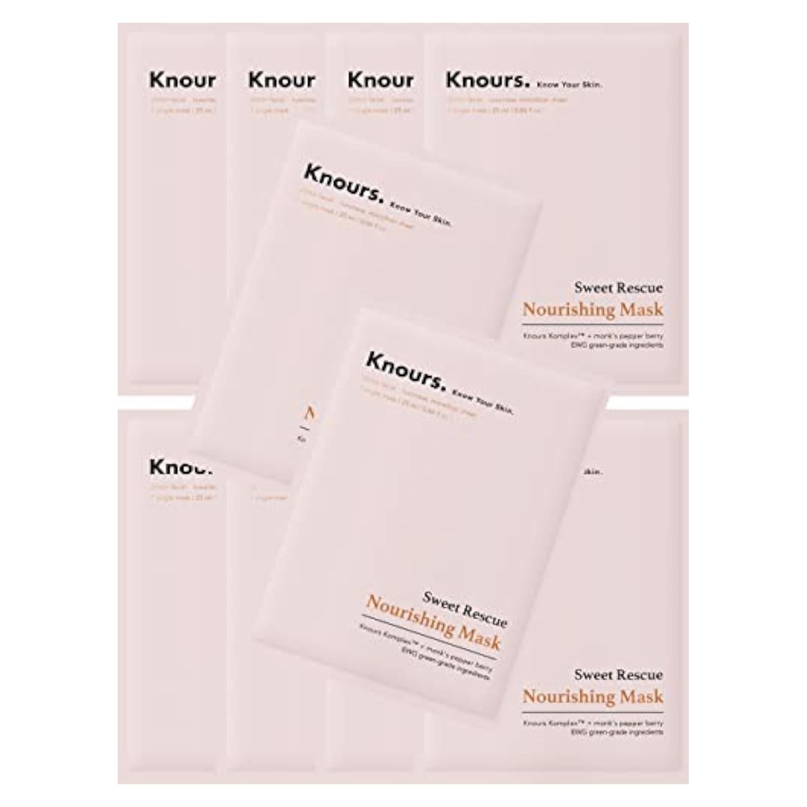 Máscara Nutritiva e Hidratante Knours con Agua de Rosa 10 Unidades