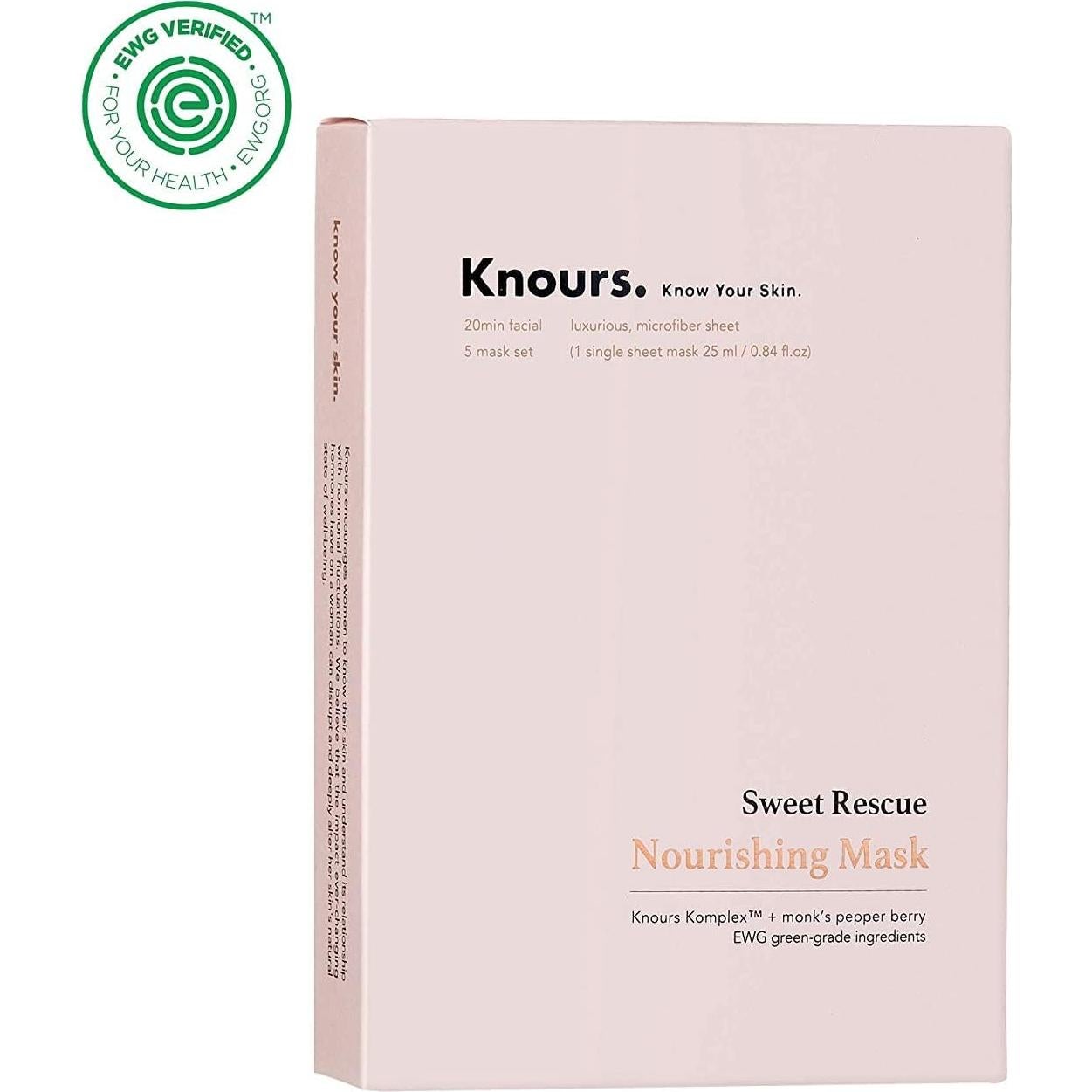 Máscara Nutritiva e Hidratante Knours con Agua de Rosa 10 Unidades