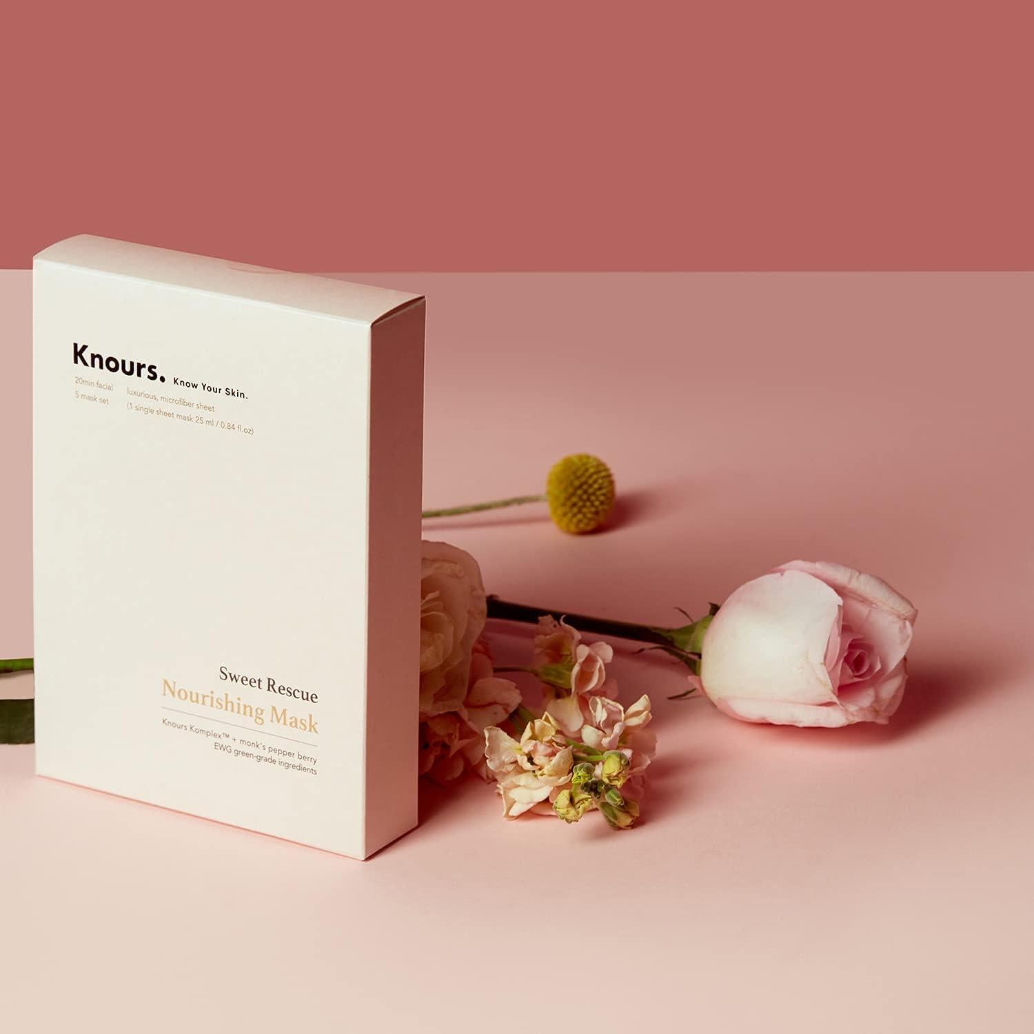 Máscara Nutritiva e Hidratante Knours con Agua de Rosa 10 Unidades