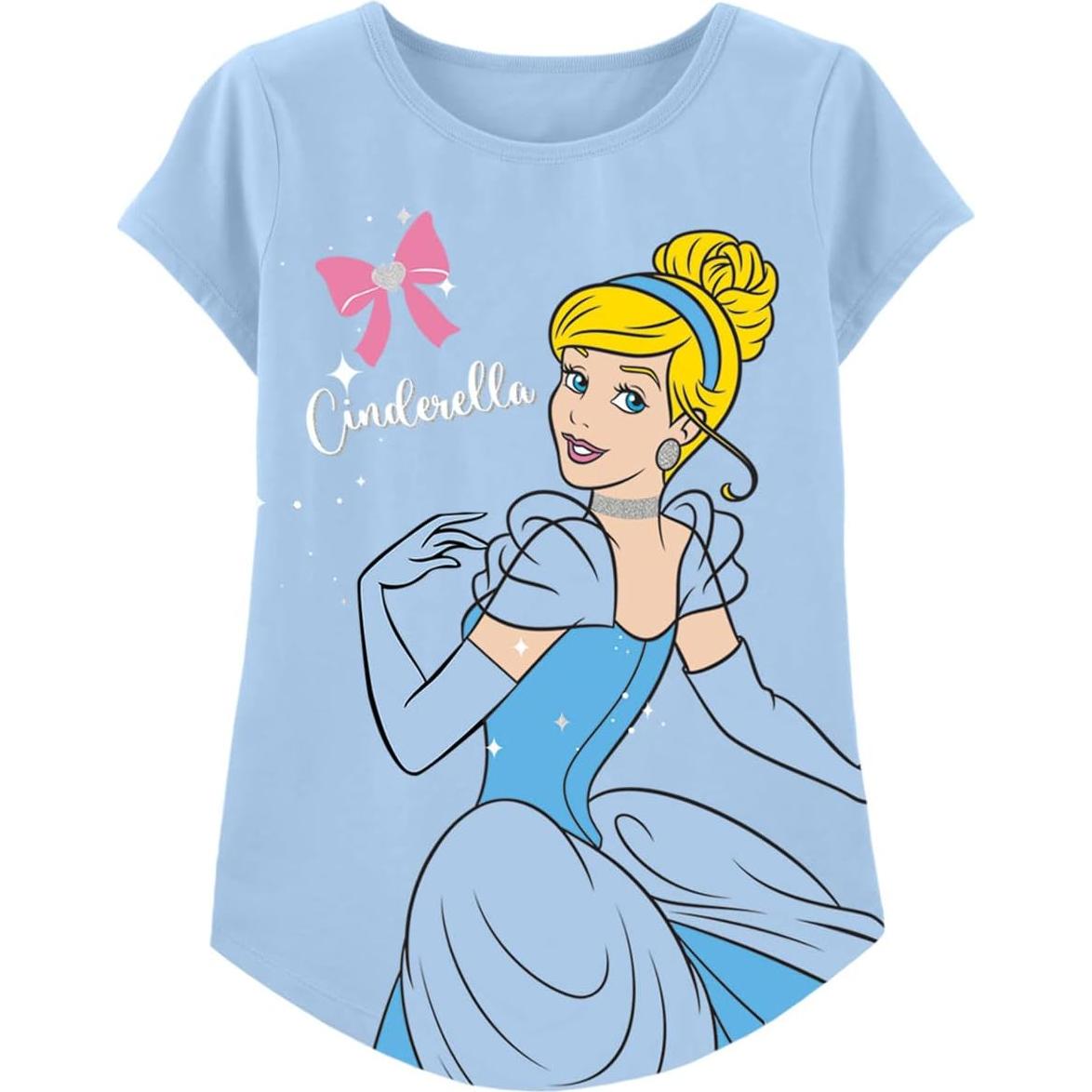 Camiseta Princesa Disney 3 Piezas Niñas Algodón Brillante