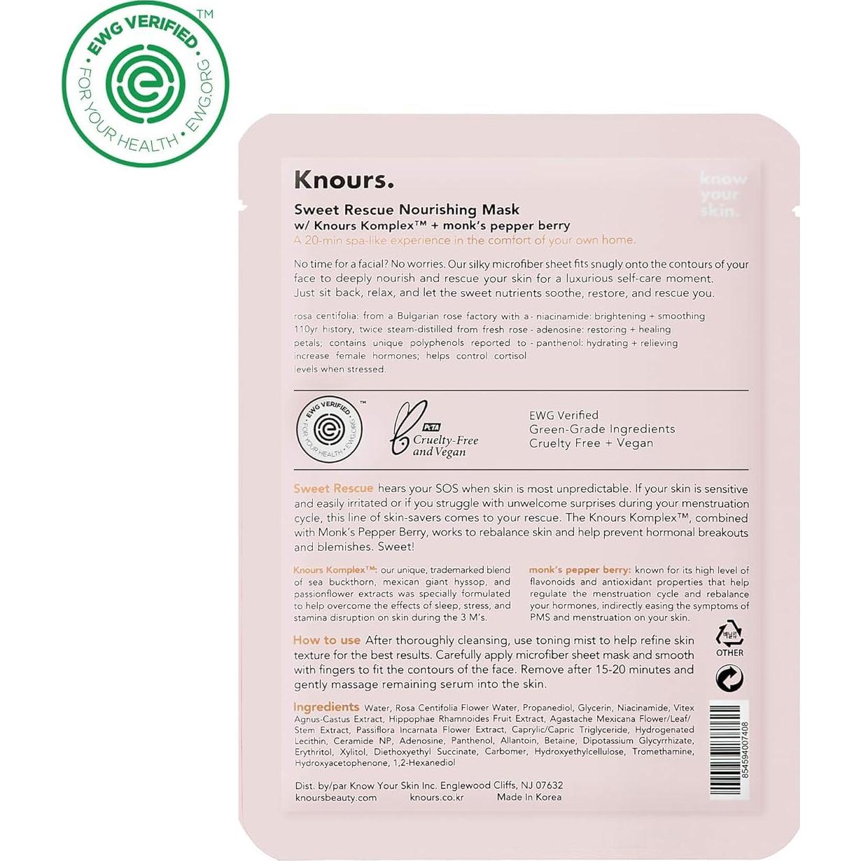 Mascarilla Nutritiva e Hidratante Knours - 5 Unidades