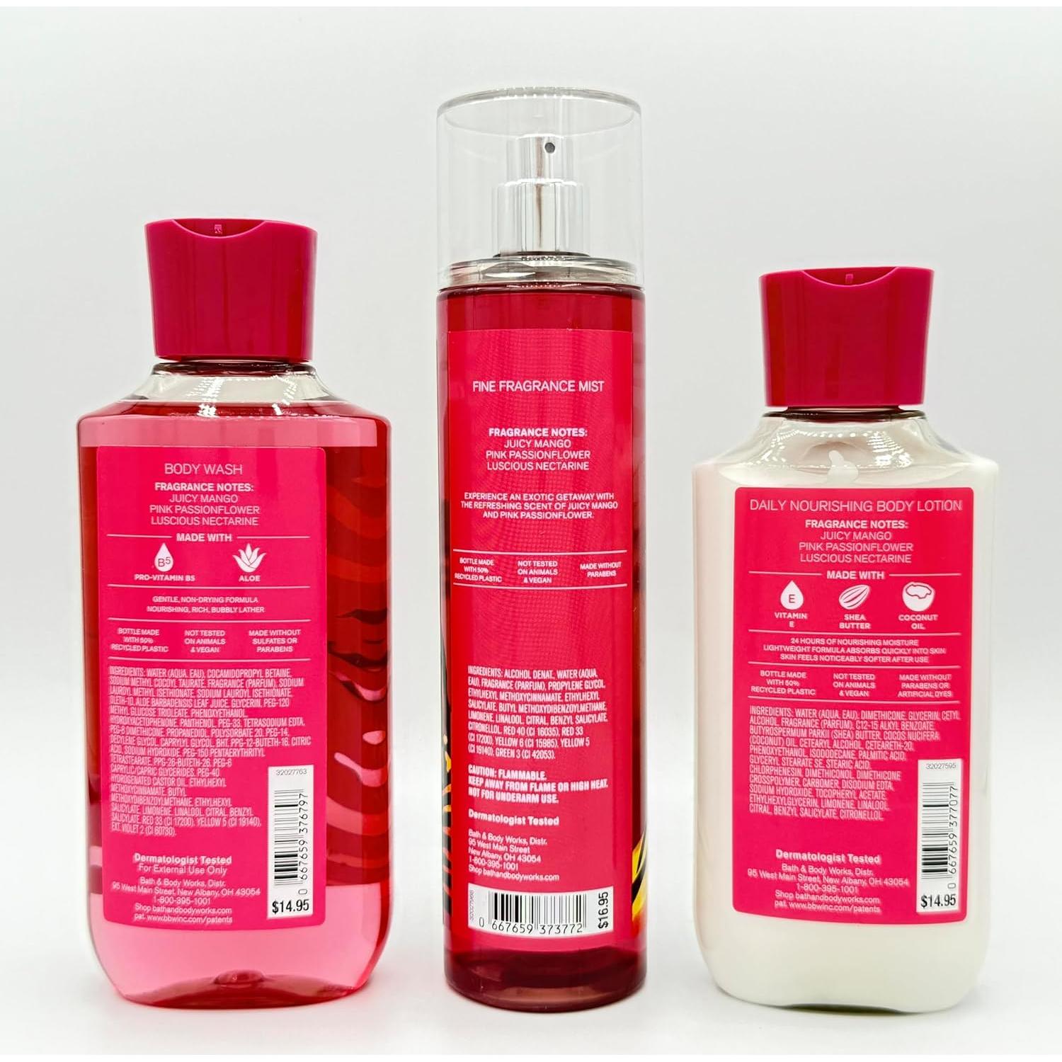 Conjunto de Baño y Cuerpo Bali Mango 3 Piezas - Gel, Bruma y Loción