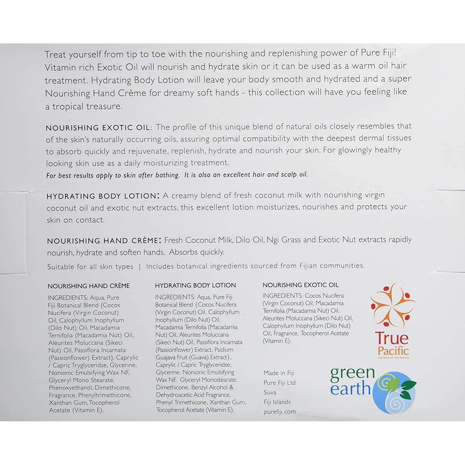 Set de Regalo Spa Pure Fiji - Aceite, Loción y Crema Coco