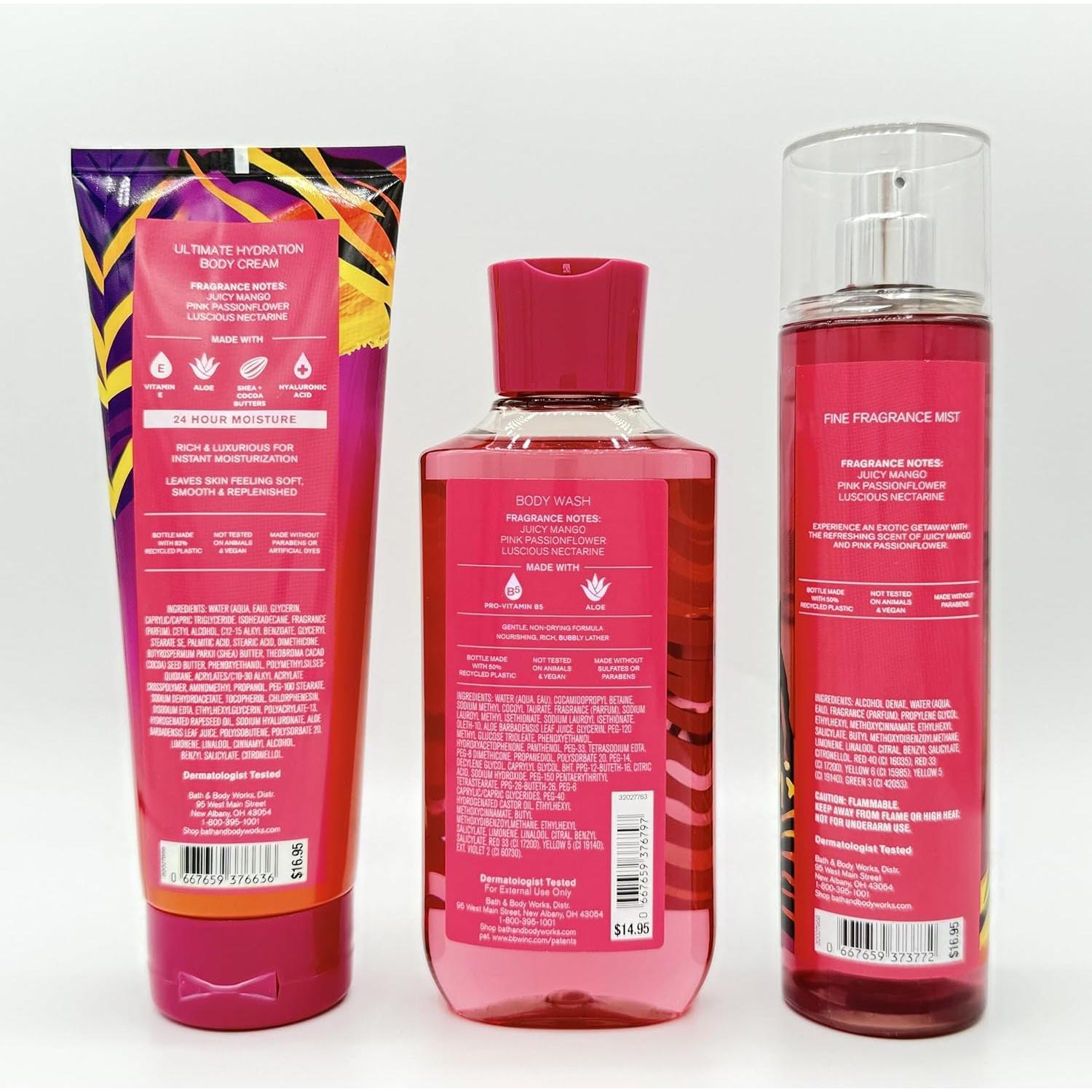 Conjunto de Baño y Cuerpo Bali Mango Bath & Body Works 3 Piezas