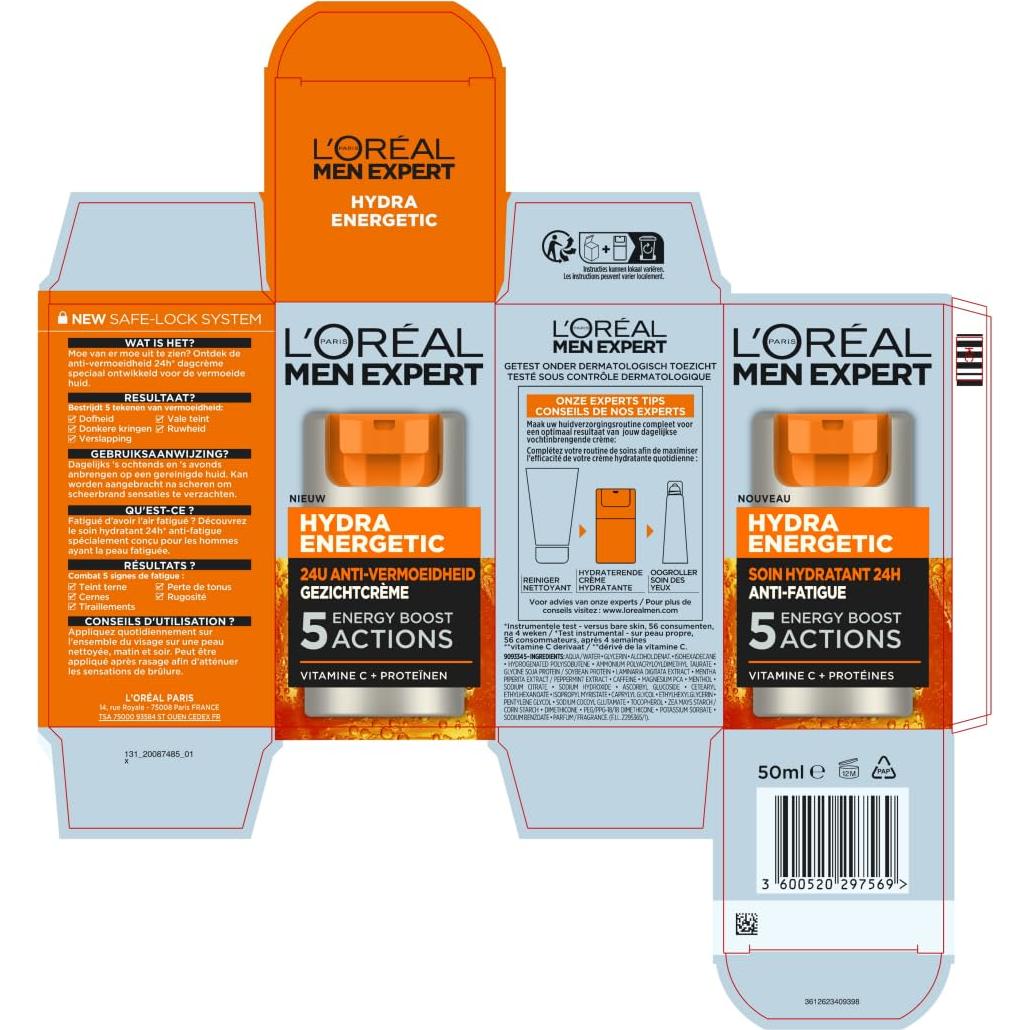 Loción Hidratante Diaria Anti-Fatiga L'Oreal Men Expert 45g