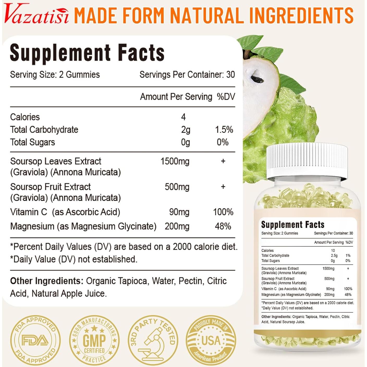 Gomas de Graviola Vazatisi 60 Unidades - Veganas y Sin Azúcar