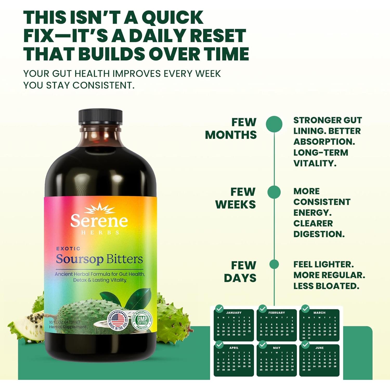 Líquido Amargo de Guanábana Serene Herbs 473 ml - Salud Digestiva