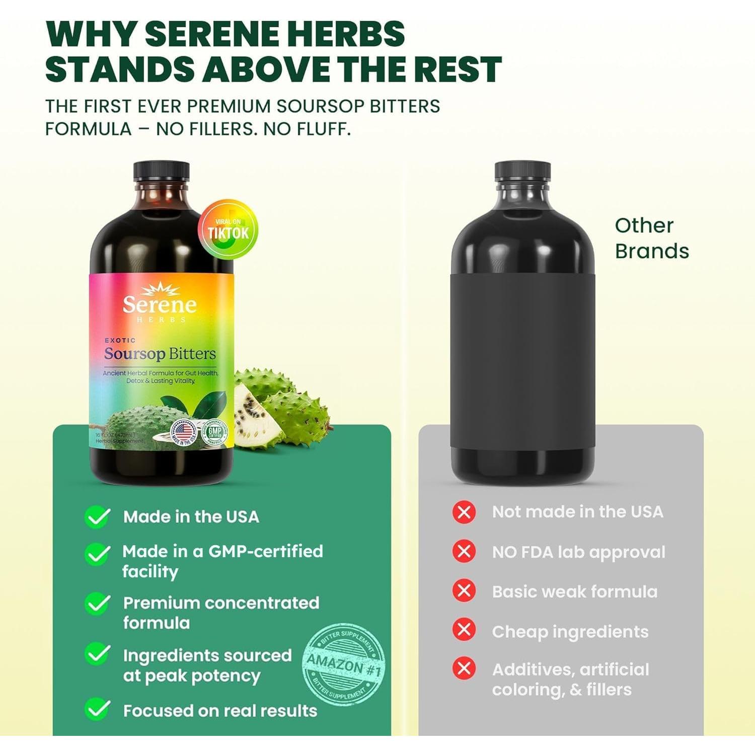 Líquido Amargo de Guanábana Serene Herbs 473 ml - Salud Digestiva