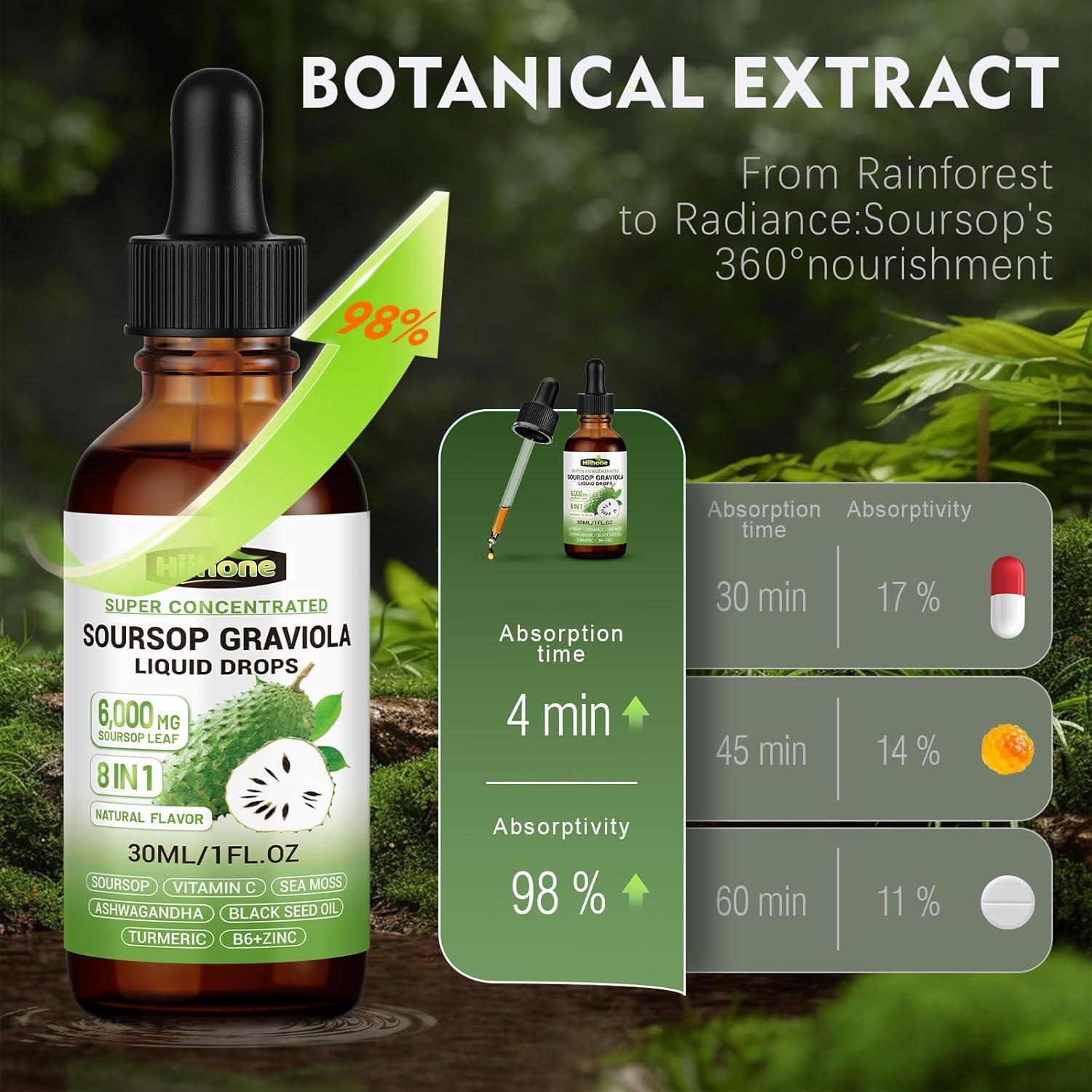 Extracto Líquido de Graviola HIIHONE 2x29.57ml Inmunidad