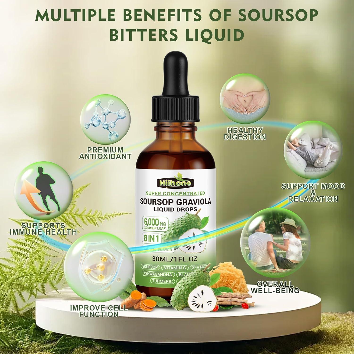 Extracto Líquido de Graviola HIIHONE 2x29.57ml Inmunidad