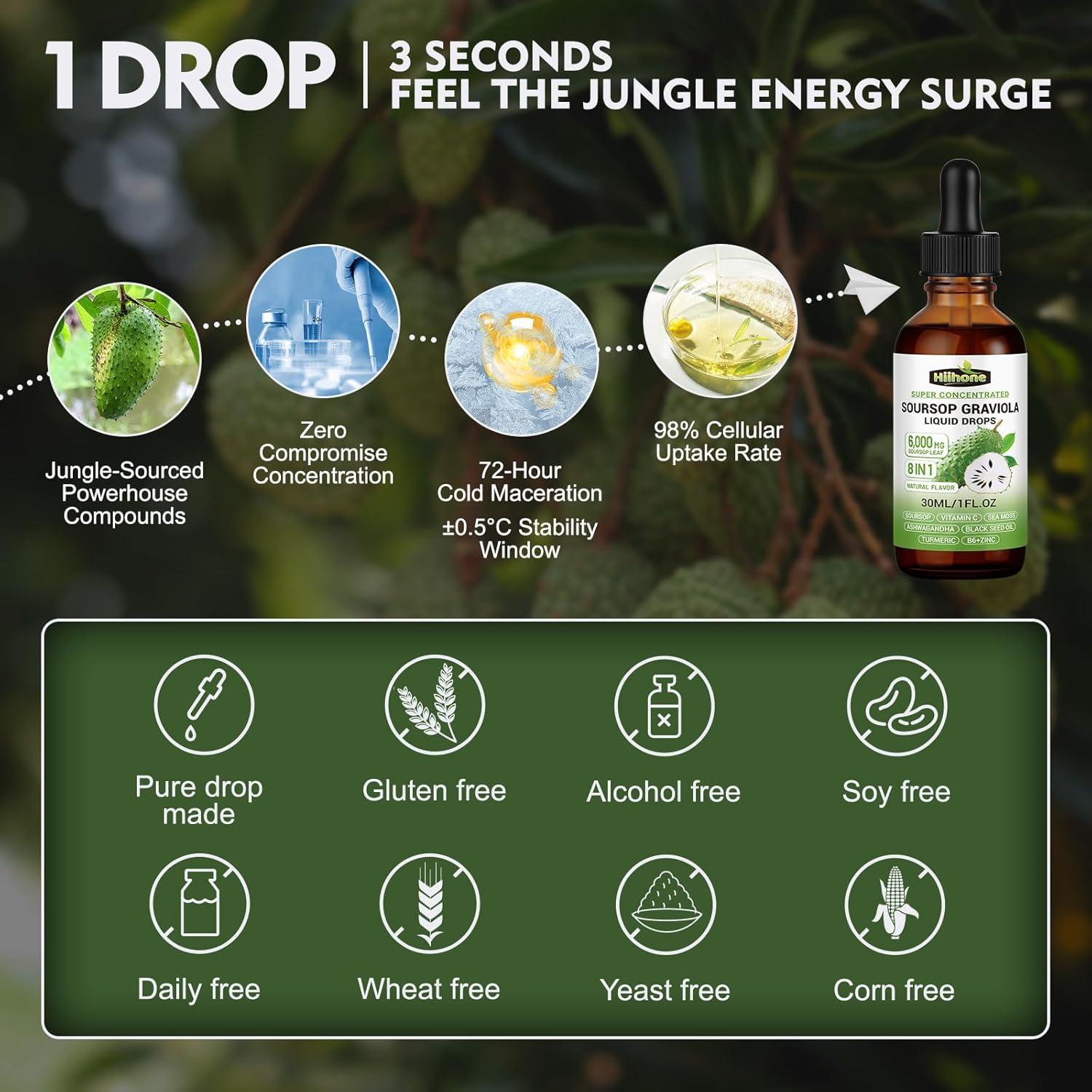 Extracto Líquido de Graviola HIIHONE 2x29.57ml Inmunidad