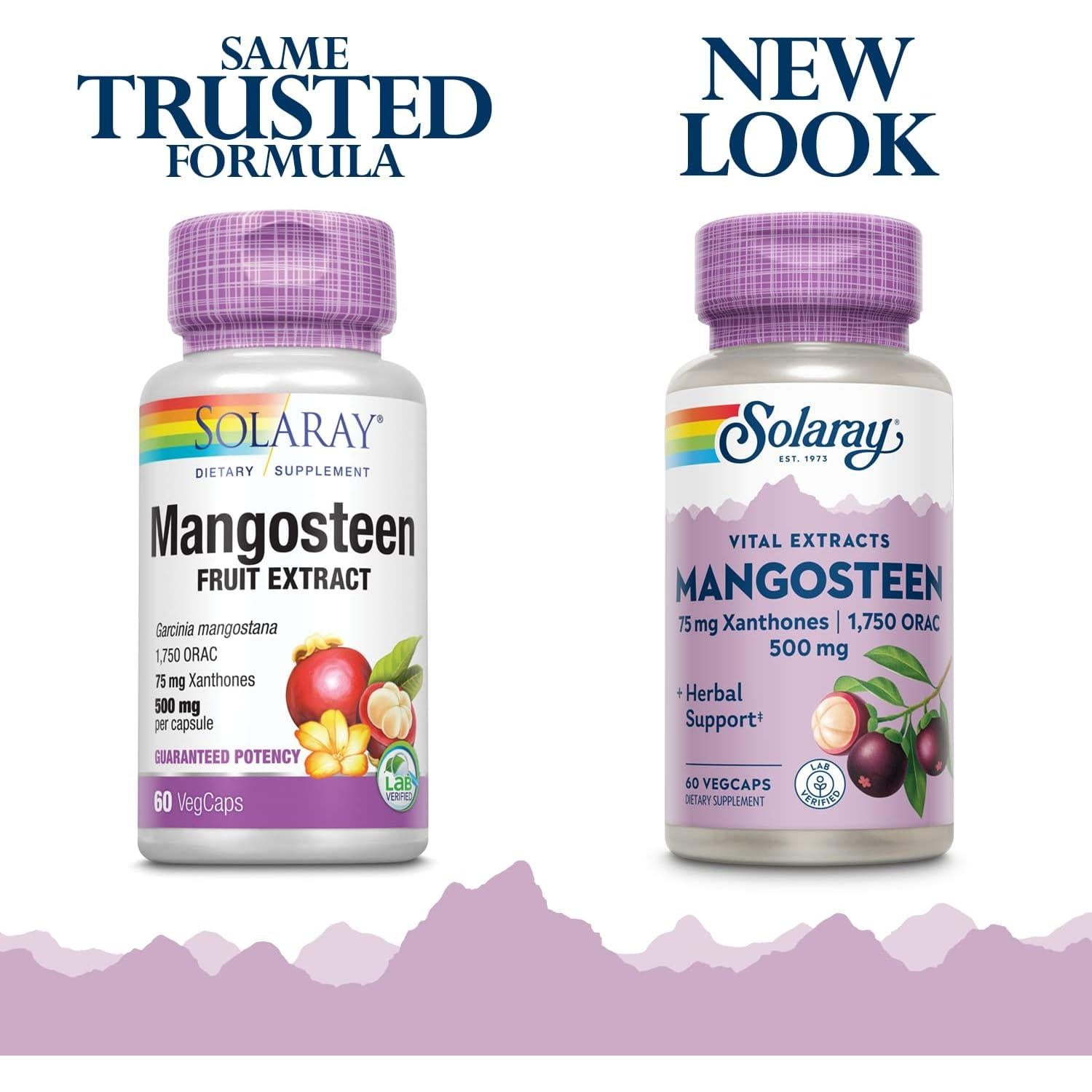 Extracto de Mangosteen Solaray 500mg - 60 Cápsulas Veganas