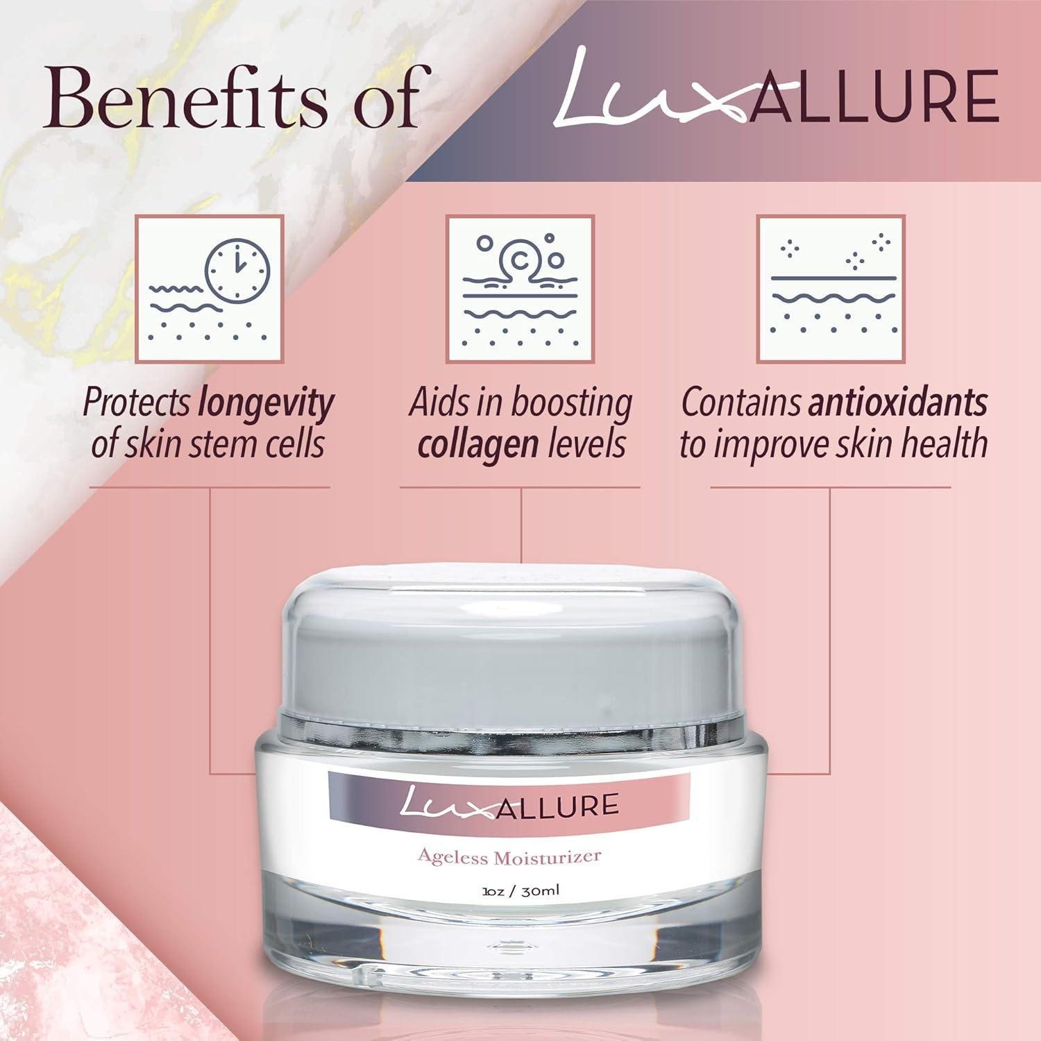 Hidratante Anti Envejecimiento Lux Allure 28g - Aumenta Colágeno