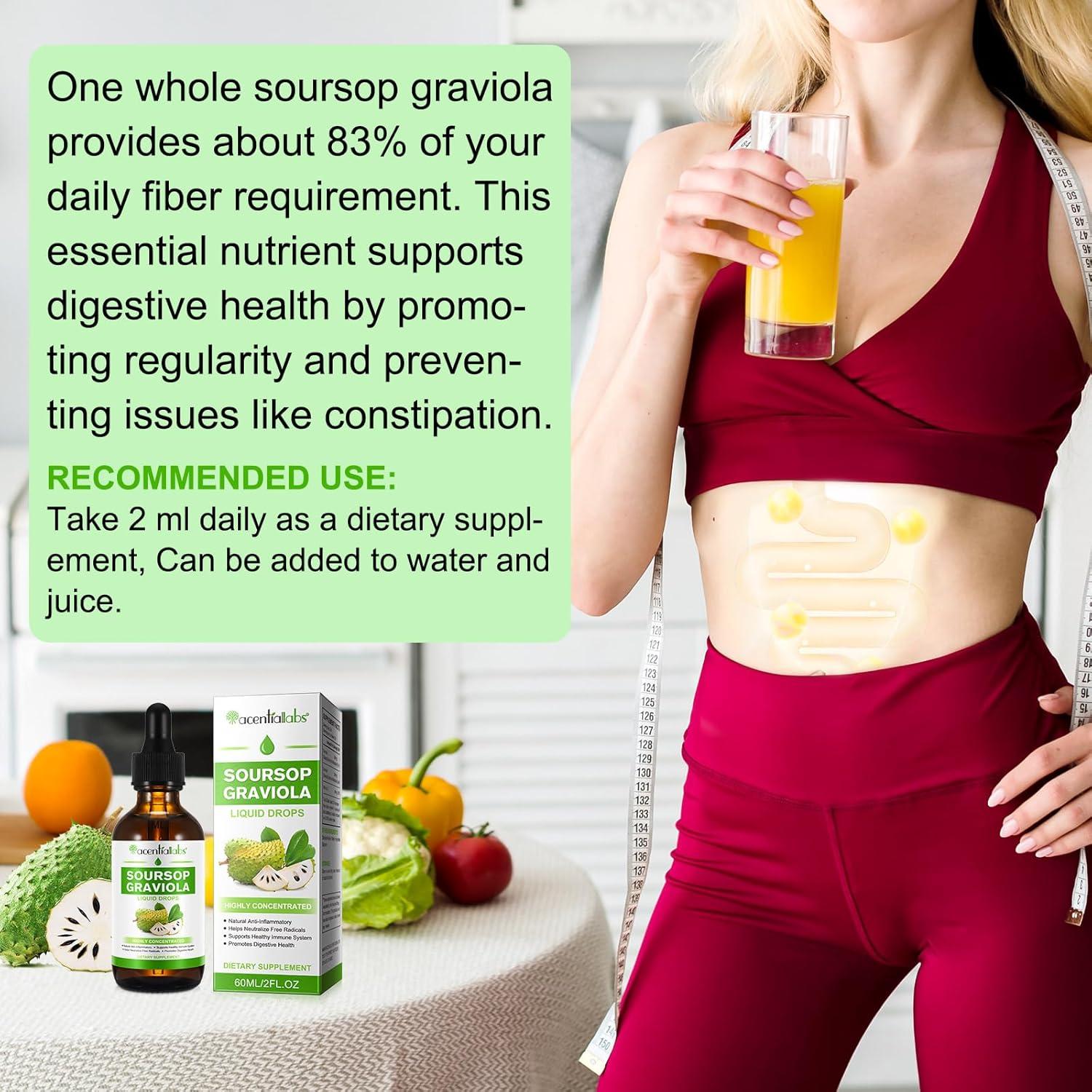 Gotas Líquidas de Graviola Soursop 118 ml - Extracto Natural Antioxidante