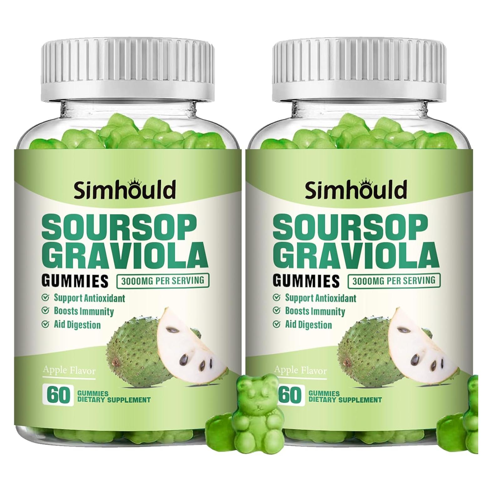 Gomitas de Graviola Simhould 3000mg - 120 unidades - Sin Azúcar