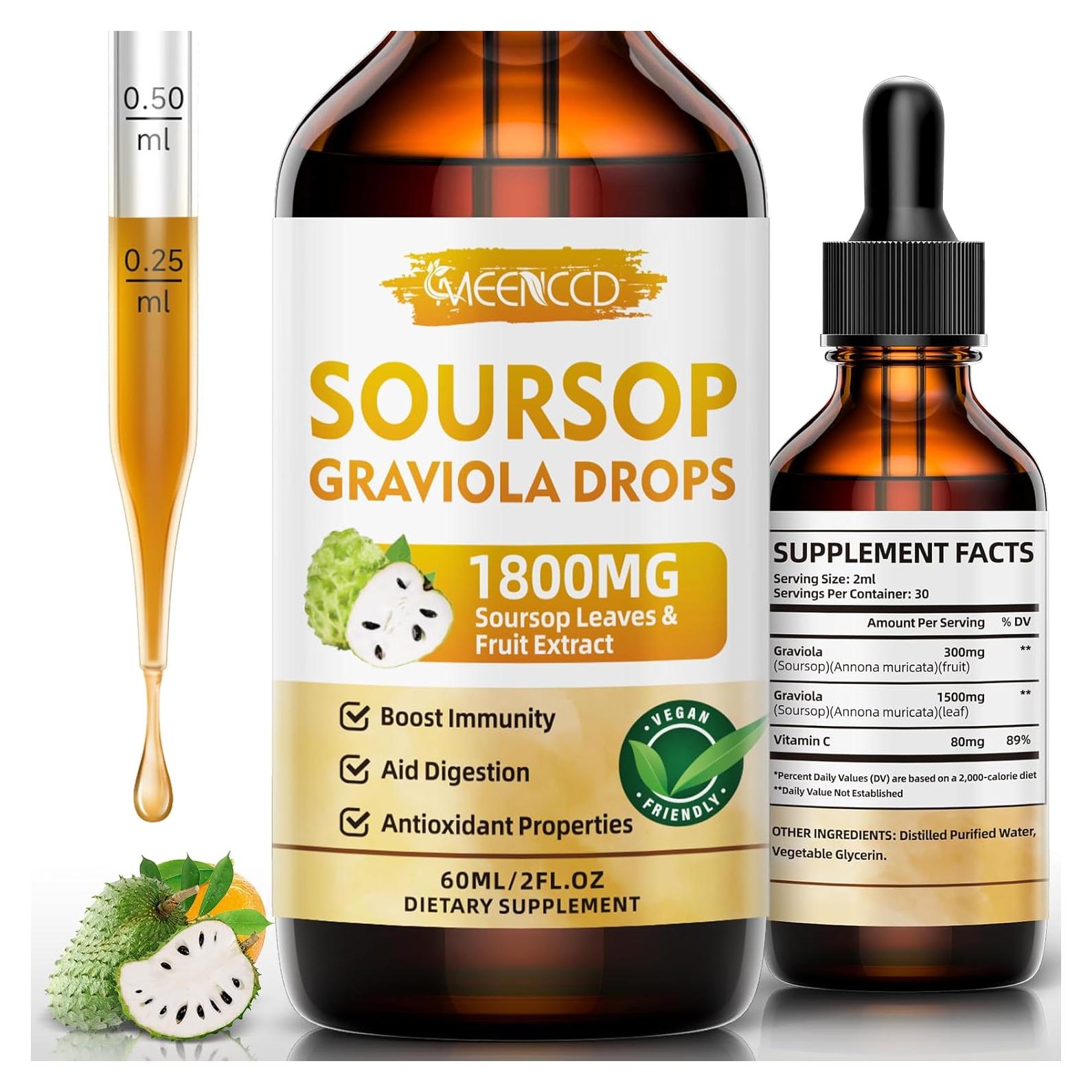 Gotas Líquidas de Graviola MEENCCD 59.15 ml Sabor Naranja