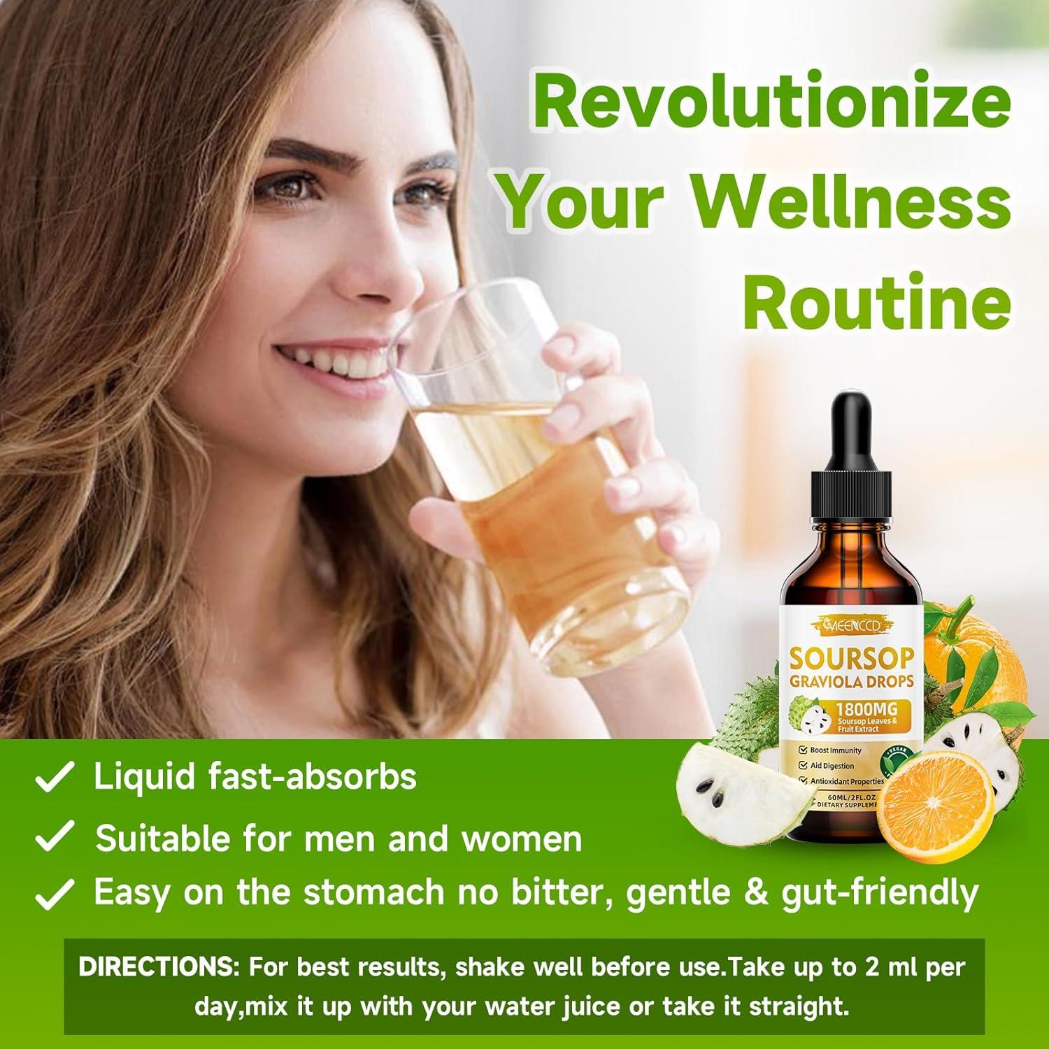 Gotas Líquidas de Graviola MEENCCD 59.15 ml Sabor Naranja