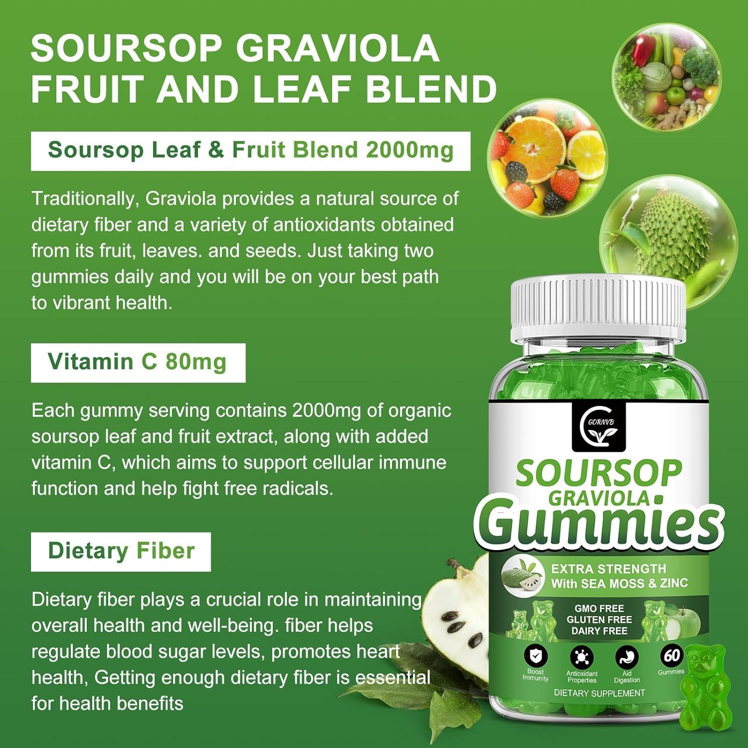 Gomitas de Graviola Soursop GORNVB 120 Unidades 2200mg