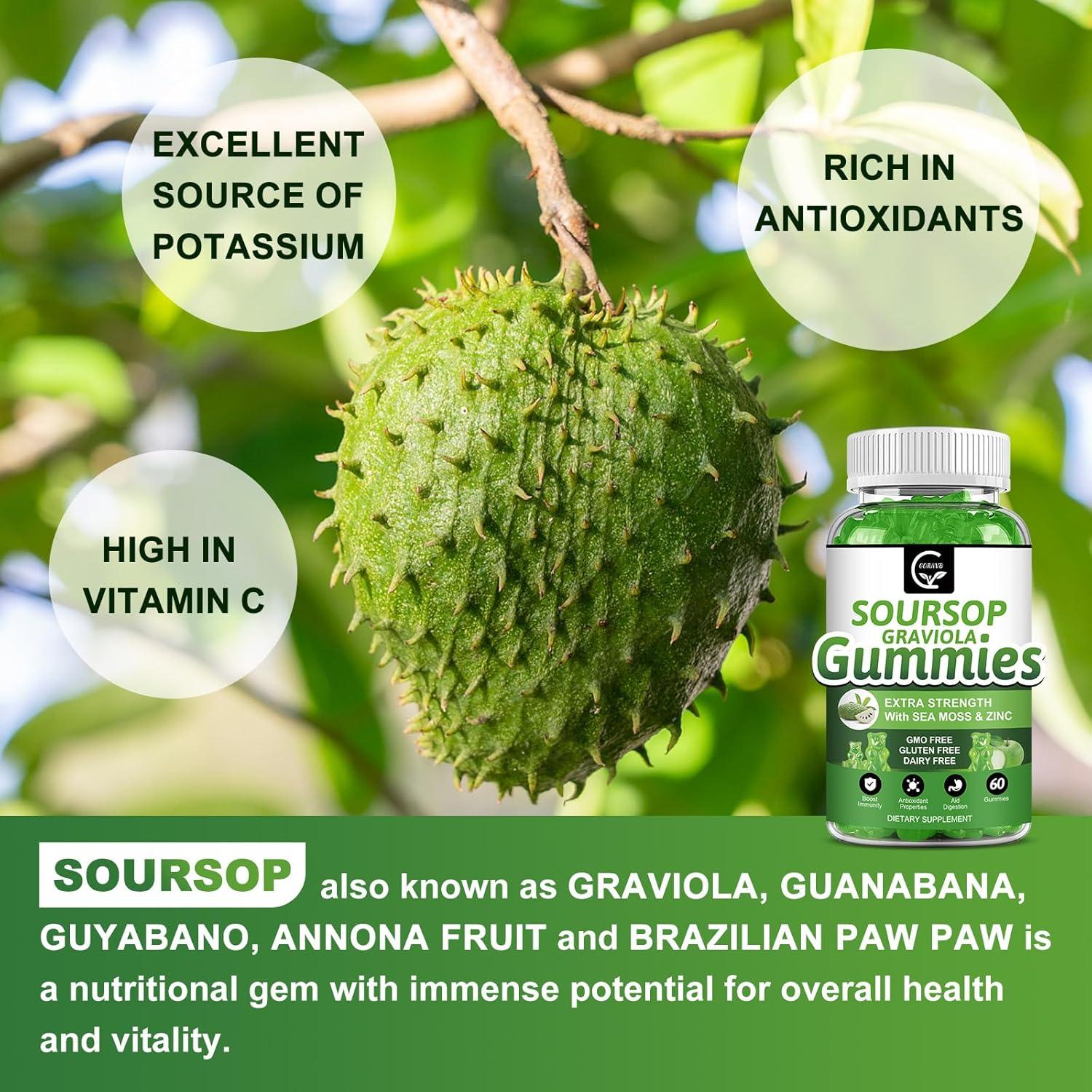 Gomitas de Graviola Soursop GORNVB 120 Unidades 2200mg