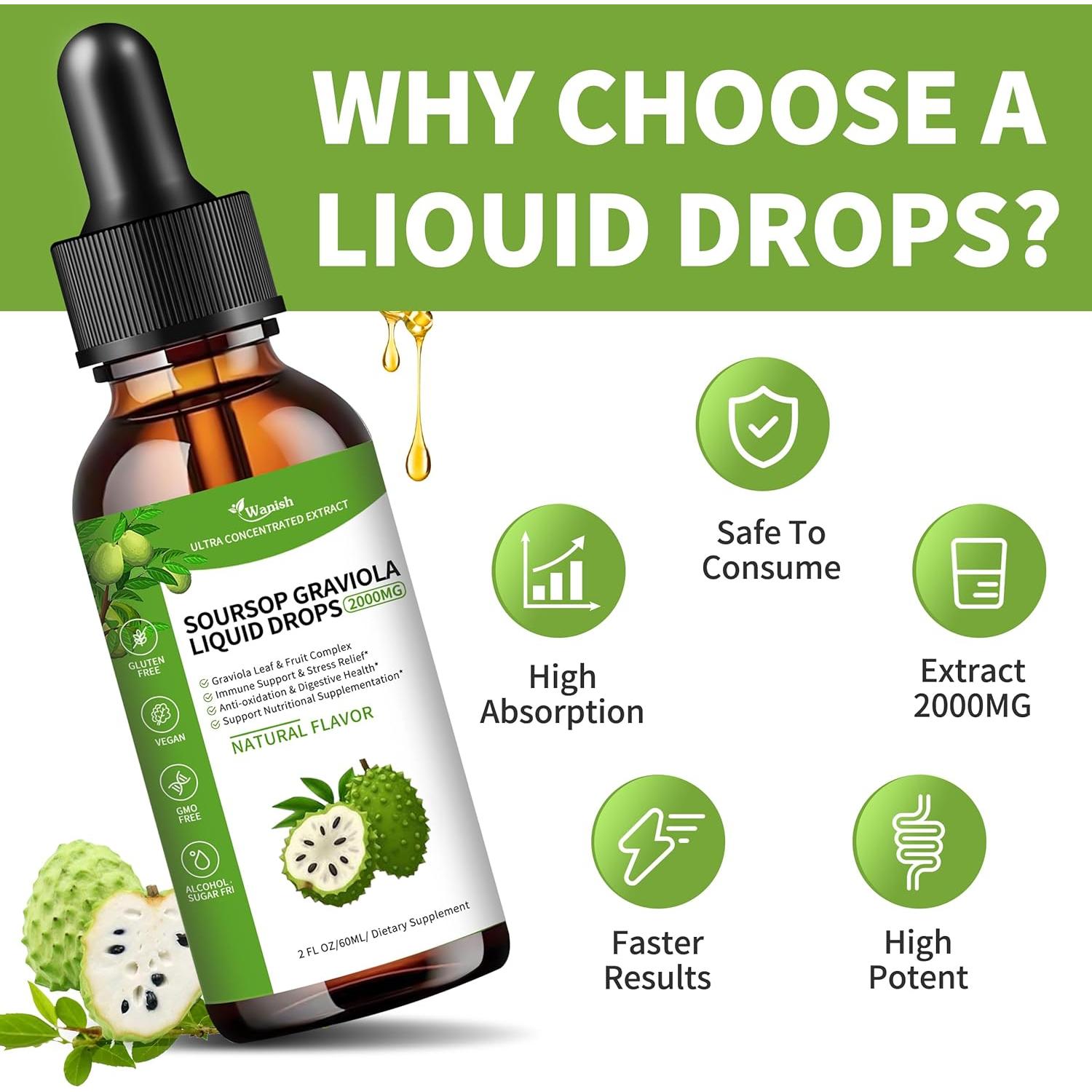 Extracto Líquido de Graviola Wanish 59.15 ml - Salud Inmunológica