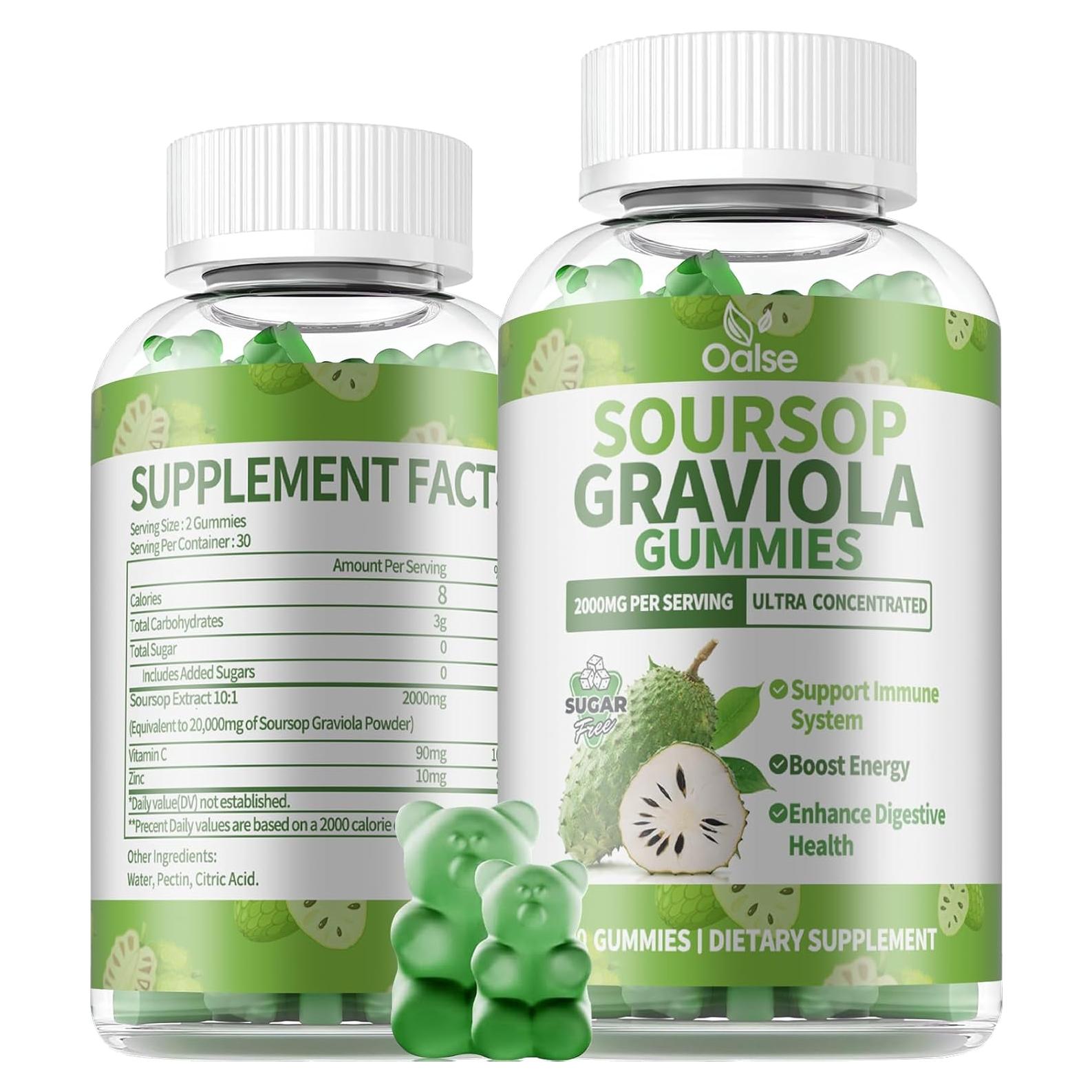 Gomitas de Graviola Soursop OALSE 60 Unidades Sin Azúcar