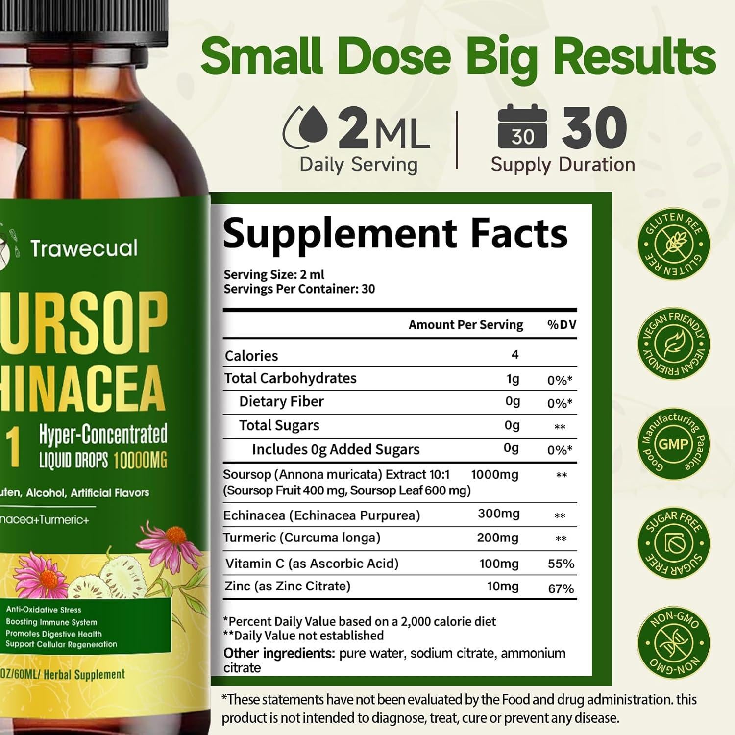 Gotas Líquidas de Graviola Trawecual 10:1 - Soporte Inmunológico