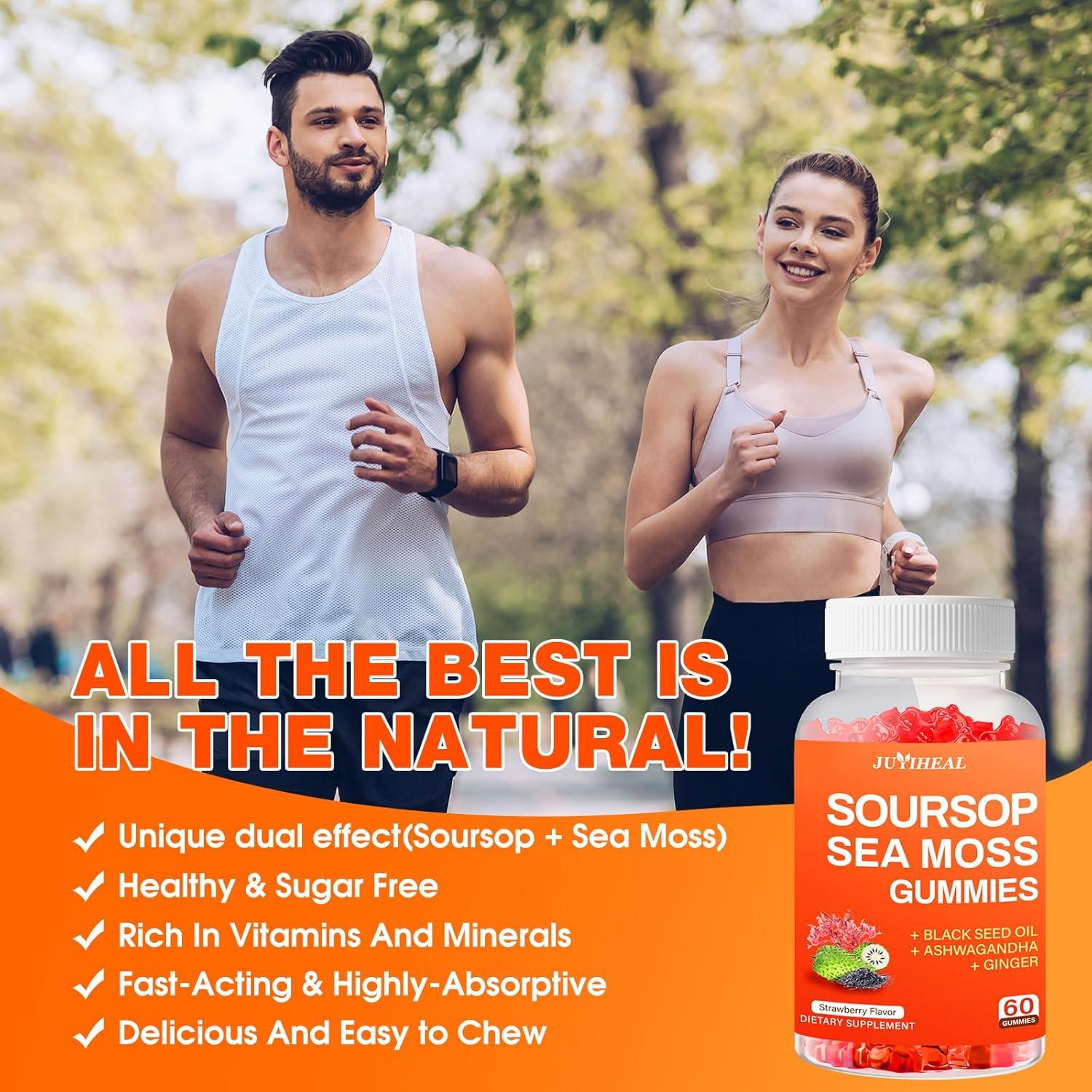 Gomitas de Graviola Soursop JUYIHEAL 60 Unidades Veganas