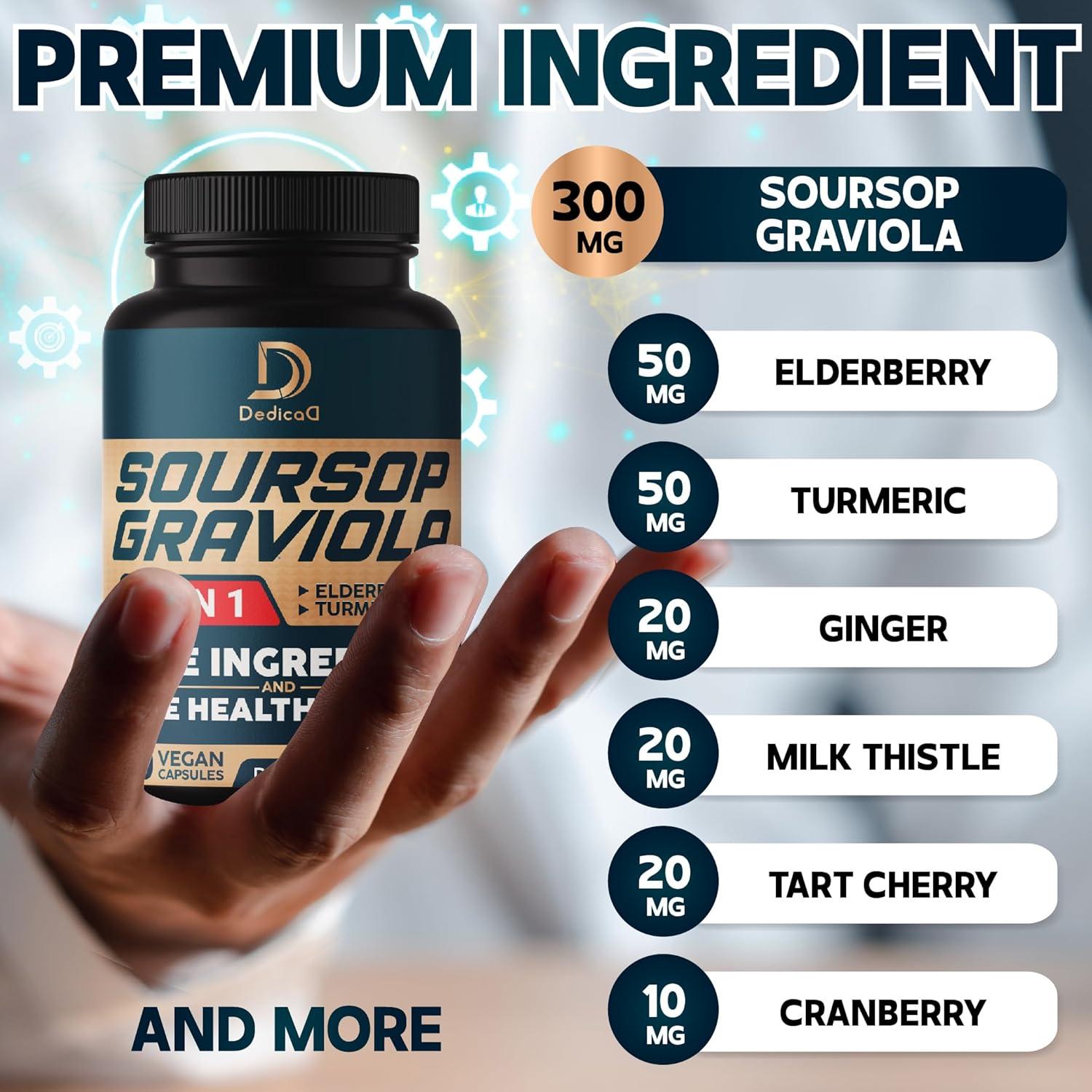 Cápsulas de Graviola Dedicad 9450mg - 90 Veganas - 3 Meses