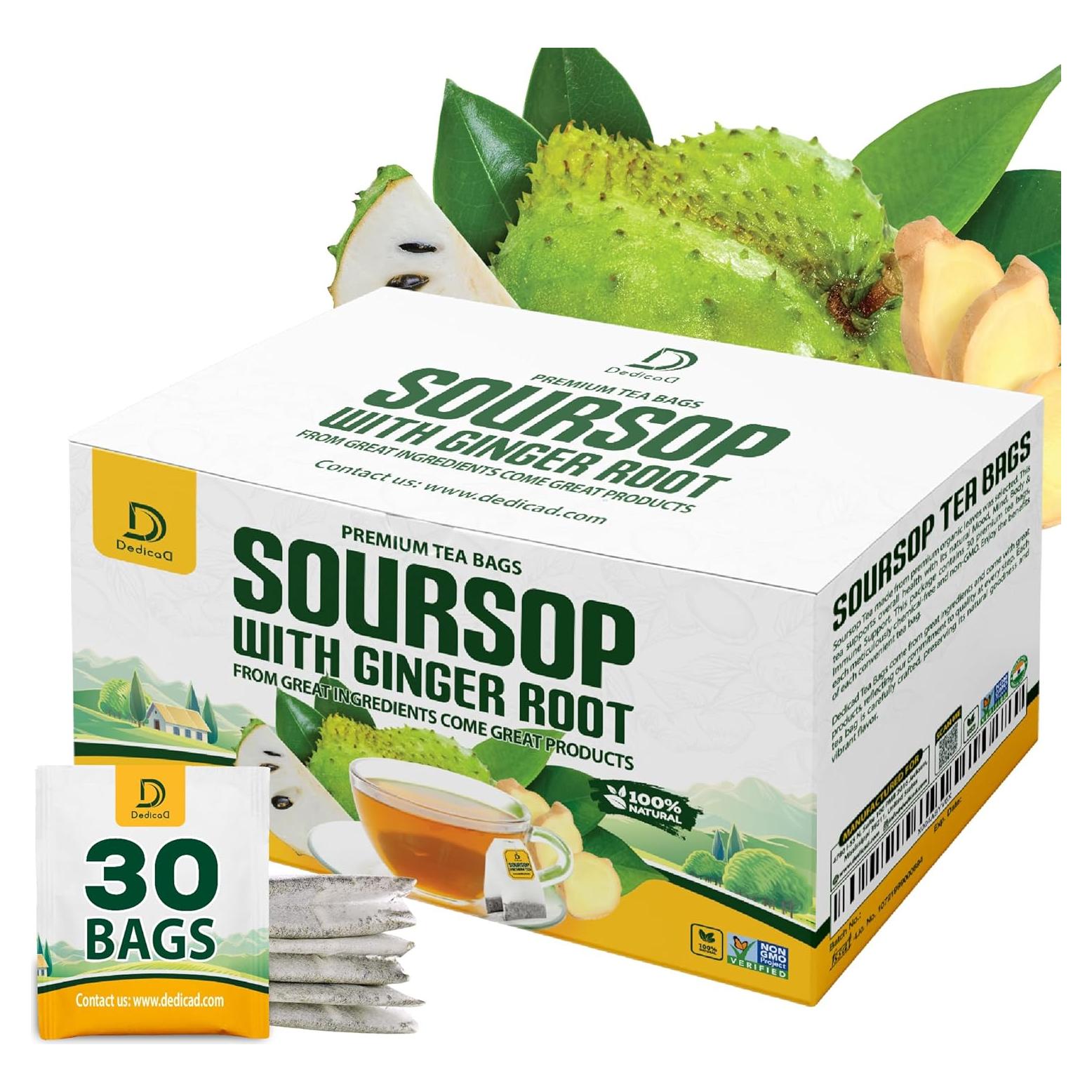 Bolsitas de Té DEDICAD Soursop con Jengibre 30x2g - Sin Cafeína