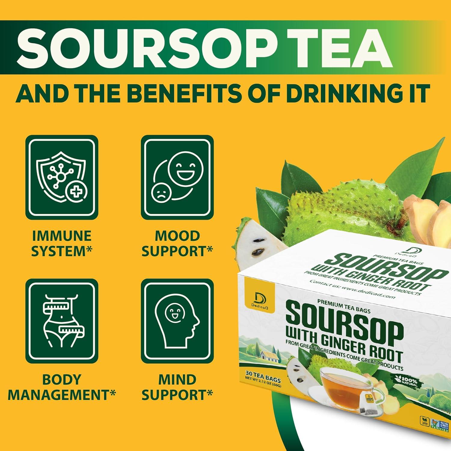 Bolsitas de Té DEDICAD Soursop con Jengibre 30x2g - Sin Cafeína