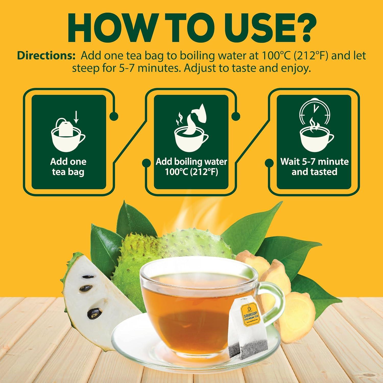 Bolsitas de Té DEDICAD Soursop con Jengibre 30x2g - Sin Cafeína