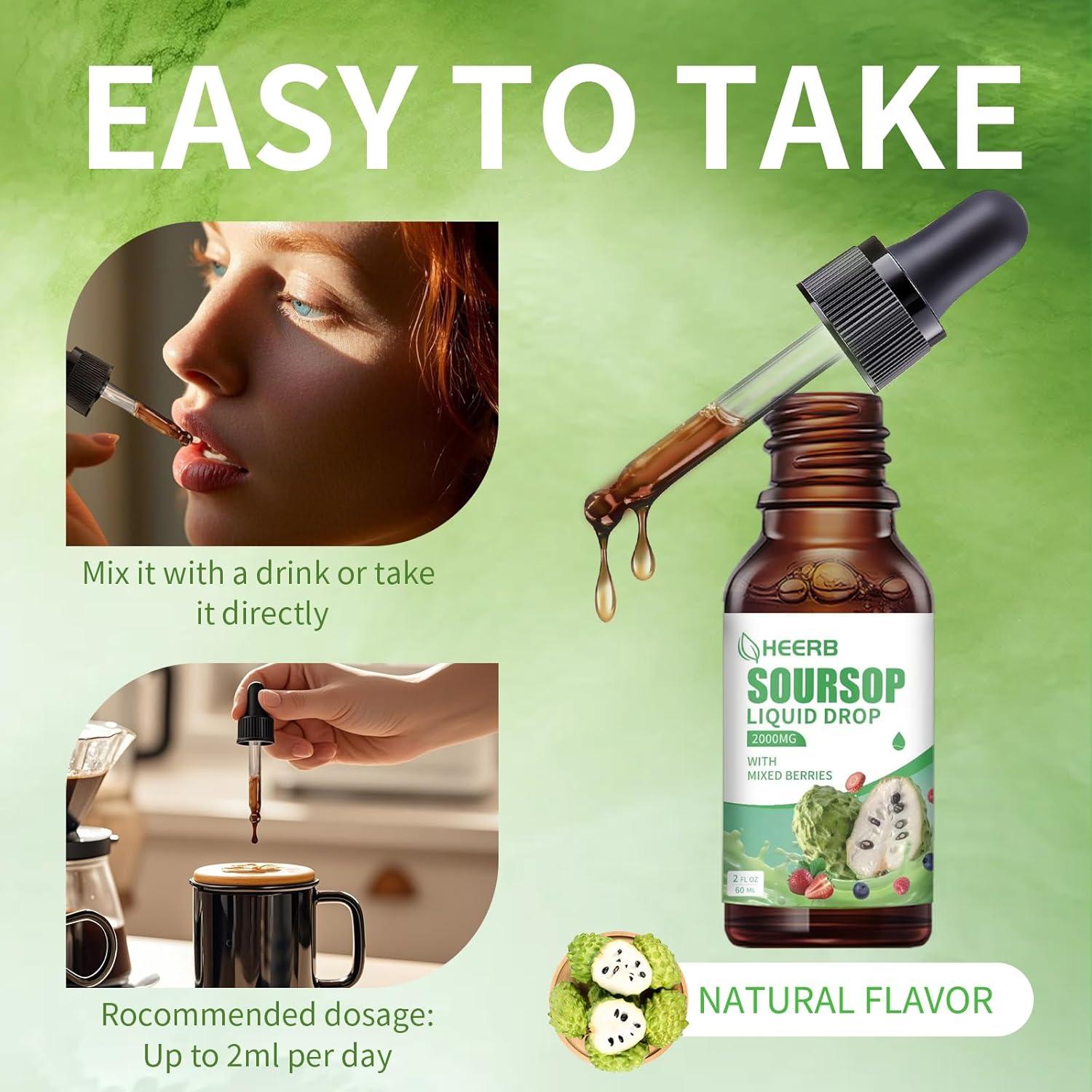 Gotas Líquidas de Soursop HEERB 60 ml - Multivitamínicas Orgánicas