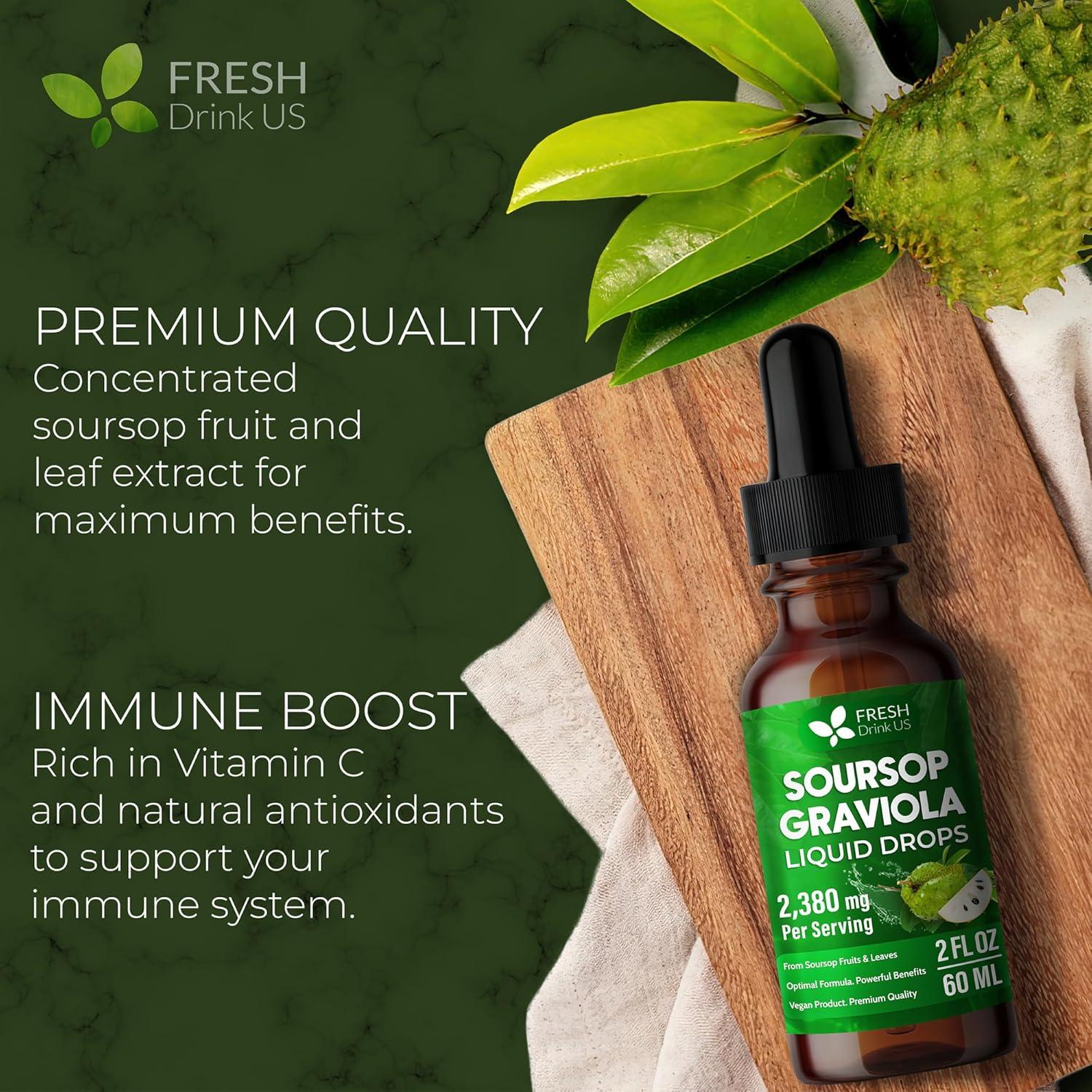 Extracto Líquido de Graviola FRESHDRINKUS 60ml - Vegano y Natural