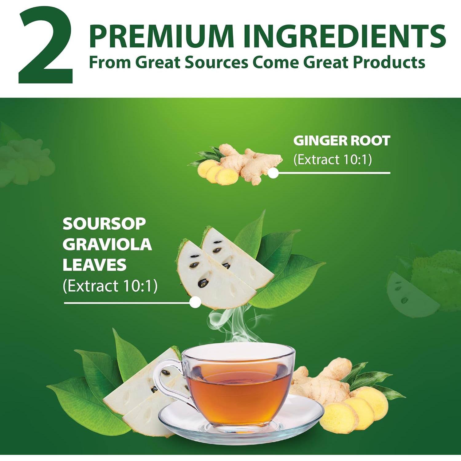 Bolsitas de Té de Guanábana con Jengibre MILIVOL - 40 Unidades