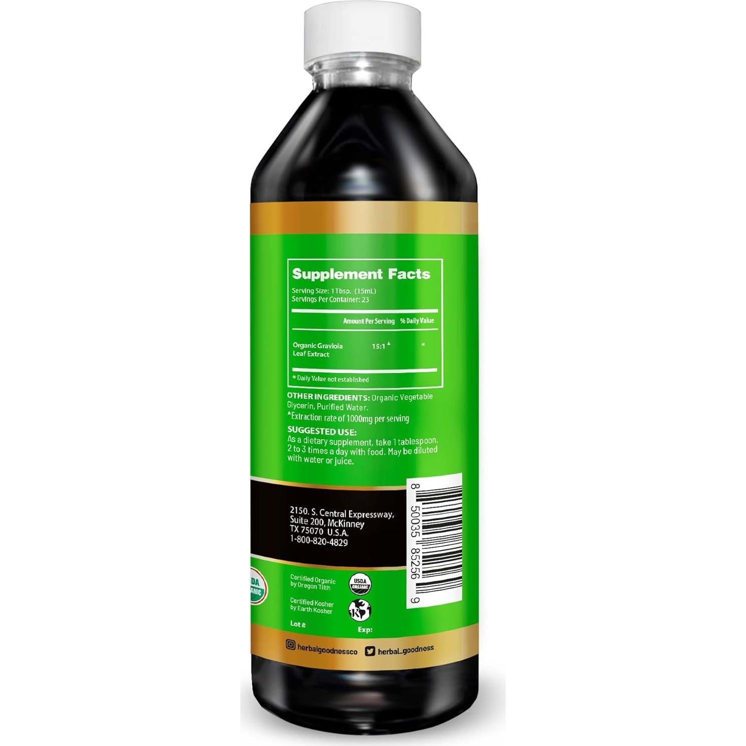 Extracto de Soursop Orgánico Herbal Goodness 354ml 15X Concentrado