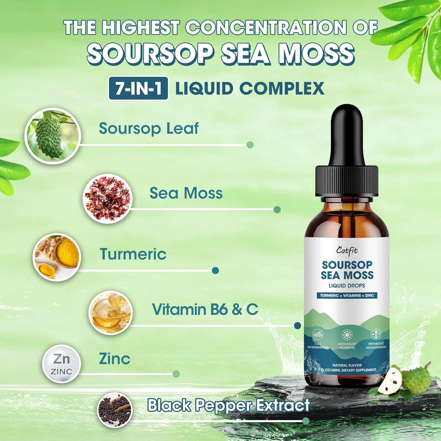 Gotas Líquidas Catfit de Soursop y Cúrcuma - 2 x 59 ml