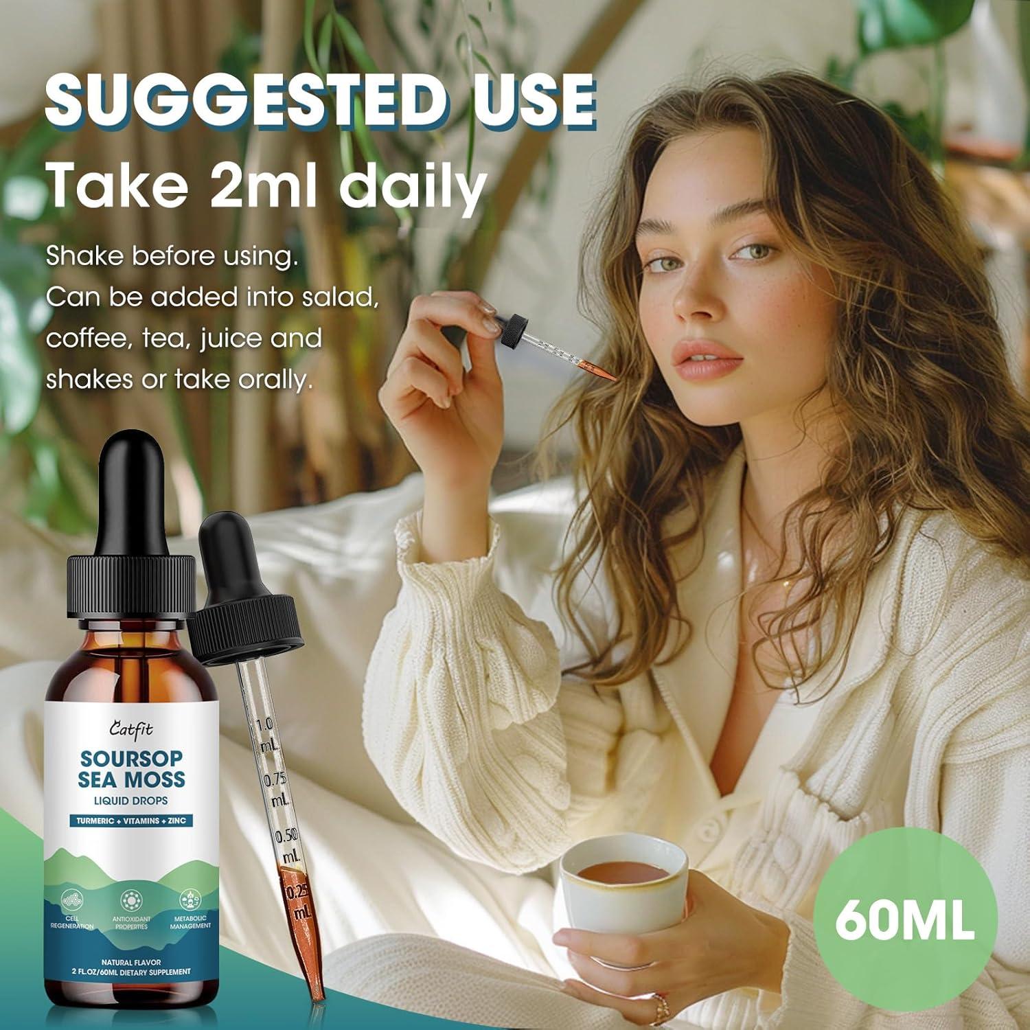 Gotas Líquidas Catfit de Soursop y Cúrcuma - 2 x 59 ml