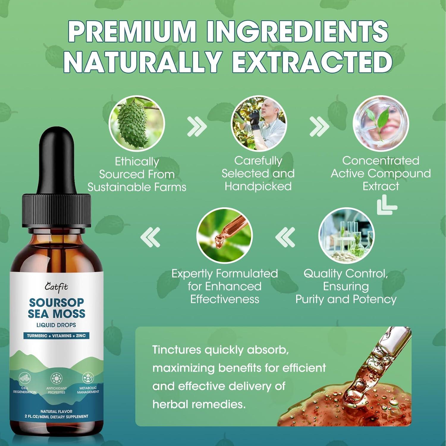 Gotas Líquidas Catfit de Soursop y Cúrcuma - 2 x 59 ml