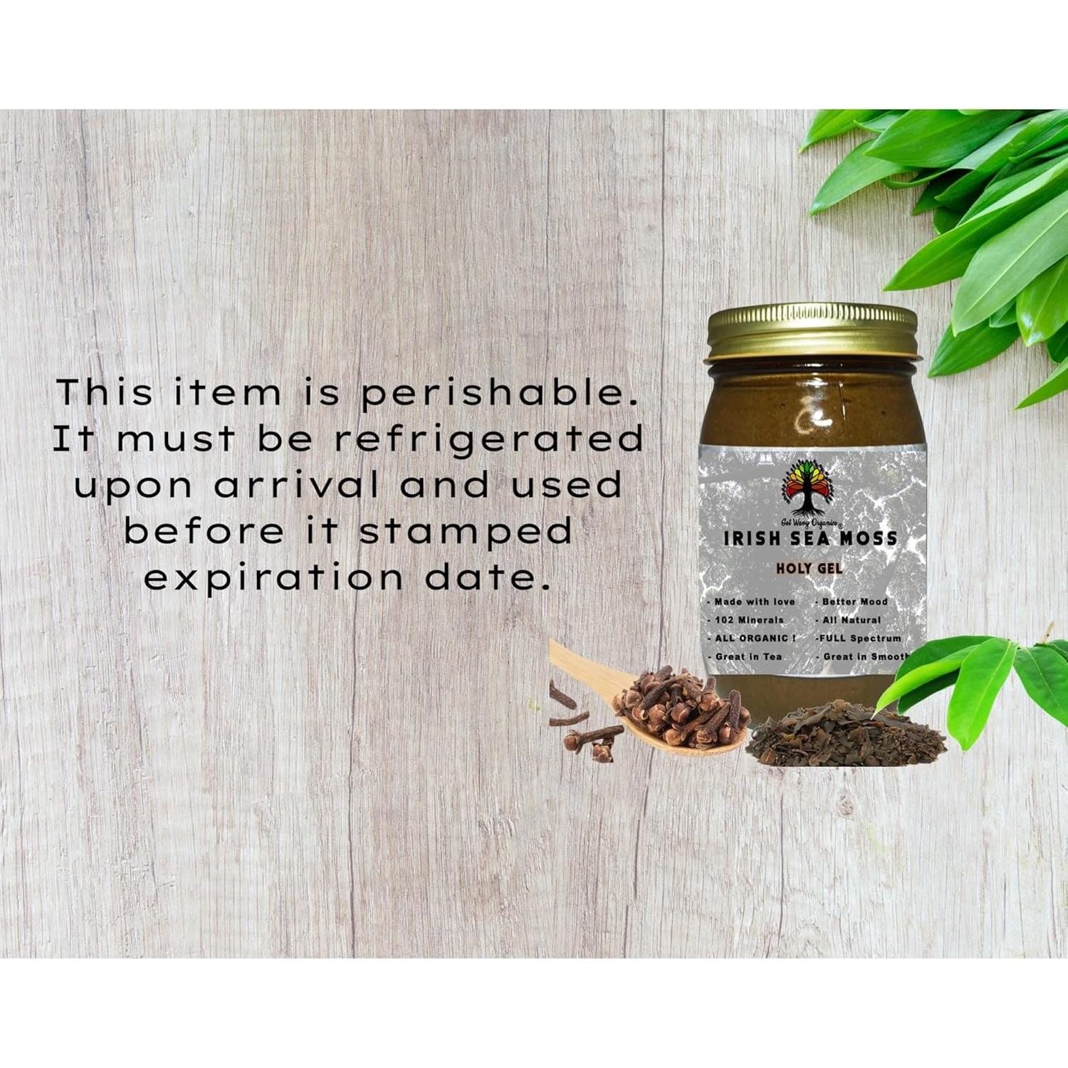 Gel de Musgo Marino Irlandés Orgánico Get Wavy 450g - Suplemento Vegano