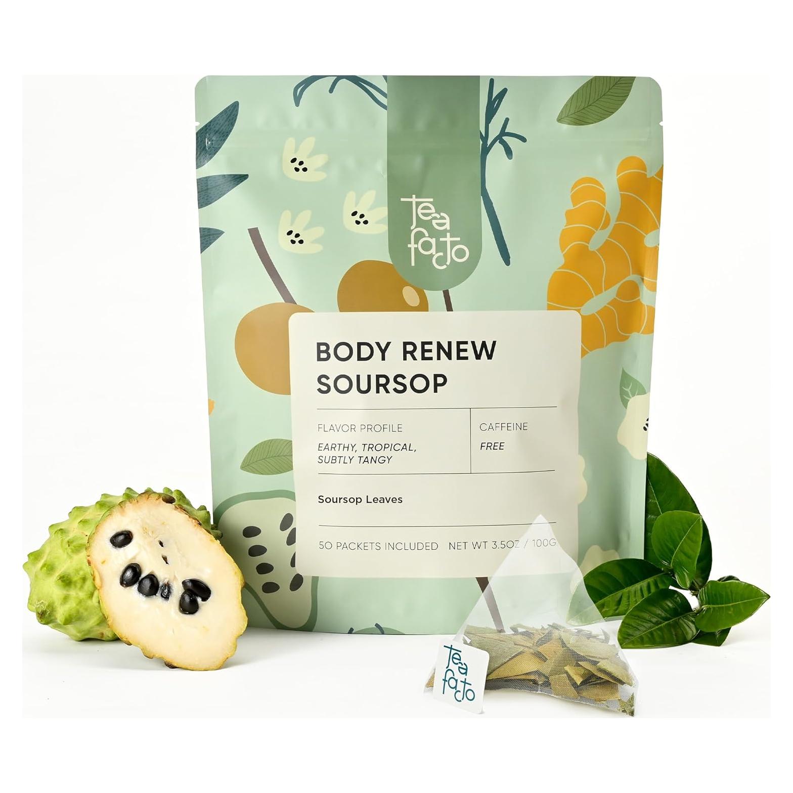 Bolsitas de Té de Guanábana Tea Facto - Paquete de 50 Unidades