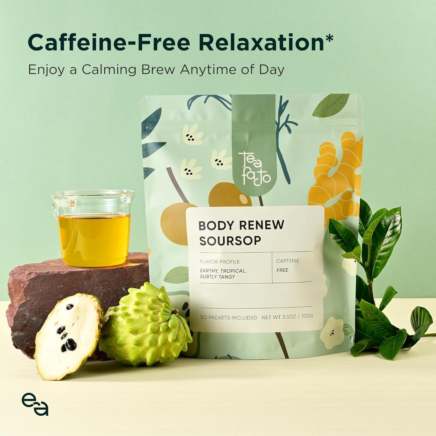 Bolsitas de Té de Guanábana Tea Facto - Paquete de 50 Unidades