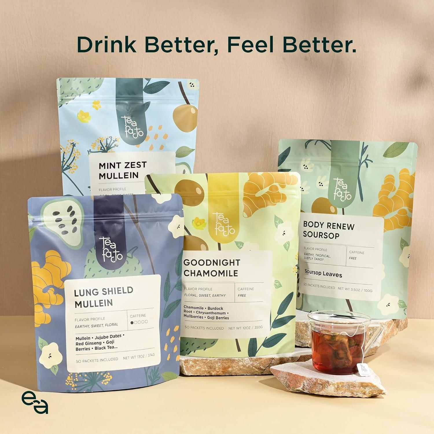 Bolsitas de Té de Guanábana Tea Facto - Paquete de 50 Unidades