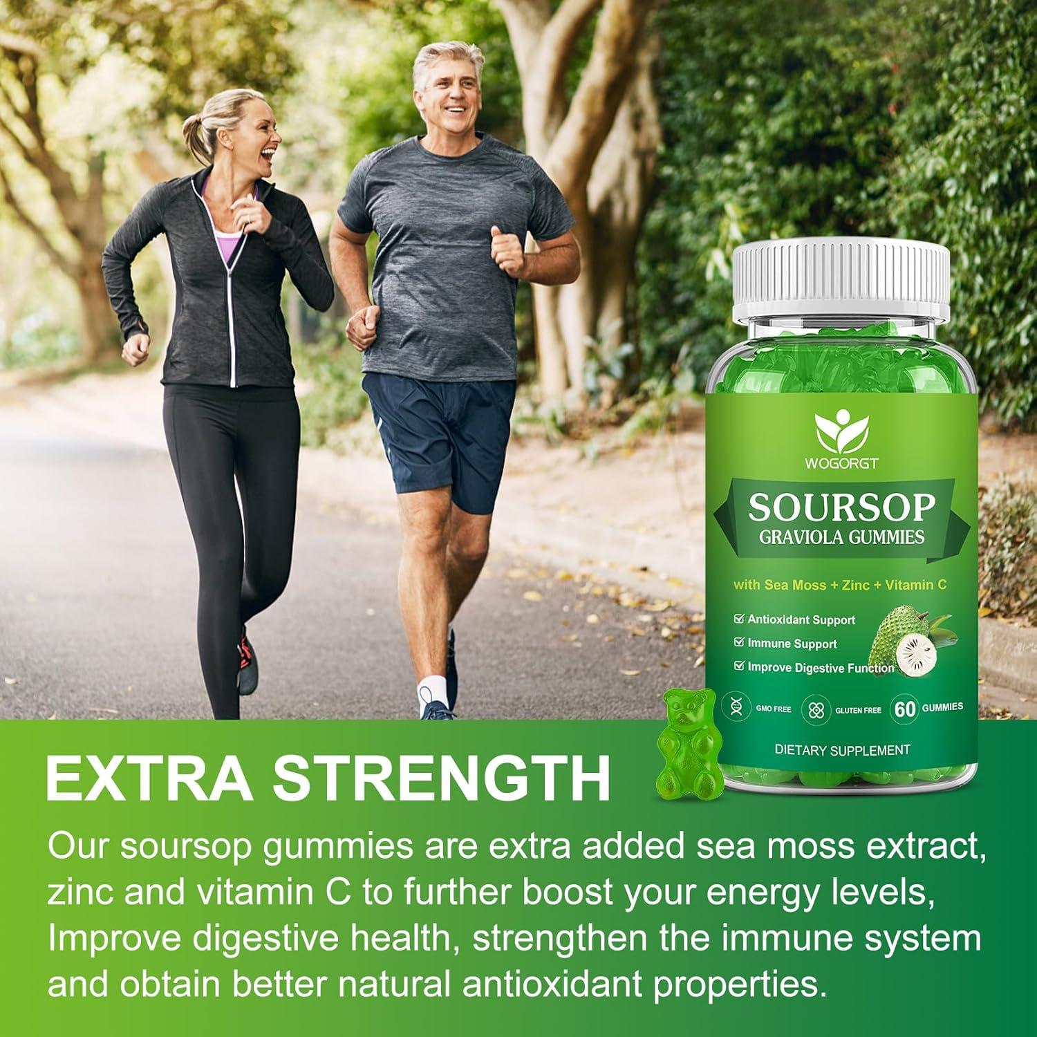 Gomitas de Graviola Soursop WOGORGT - Antioxidante 60 Unidades