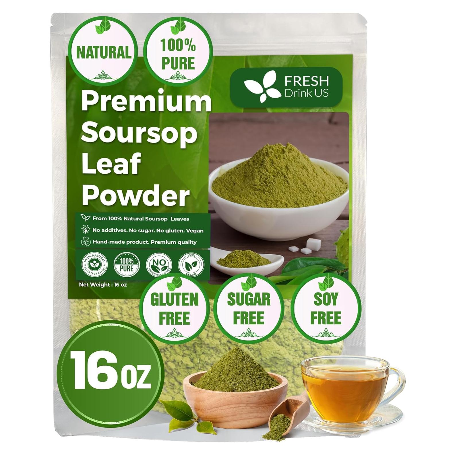 Polvo de Hoja de Guanábana FRESHDRINKUS 454g 100% Natural