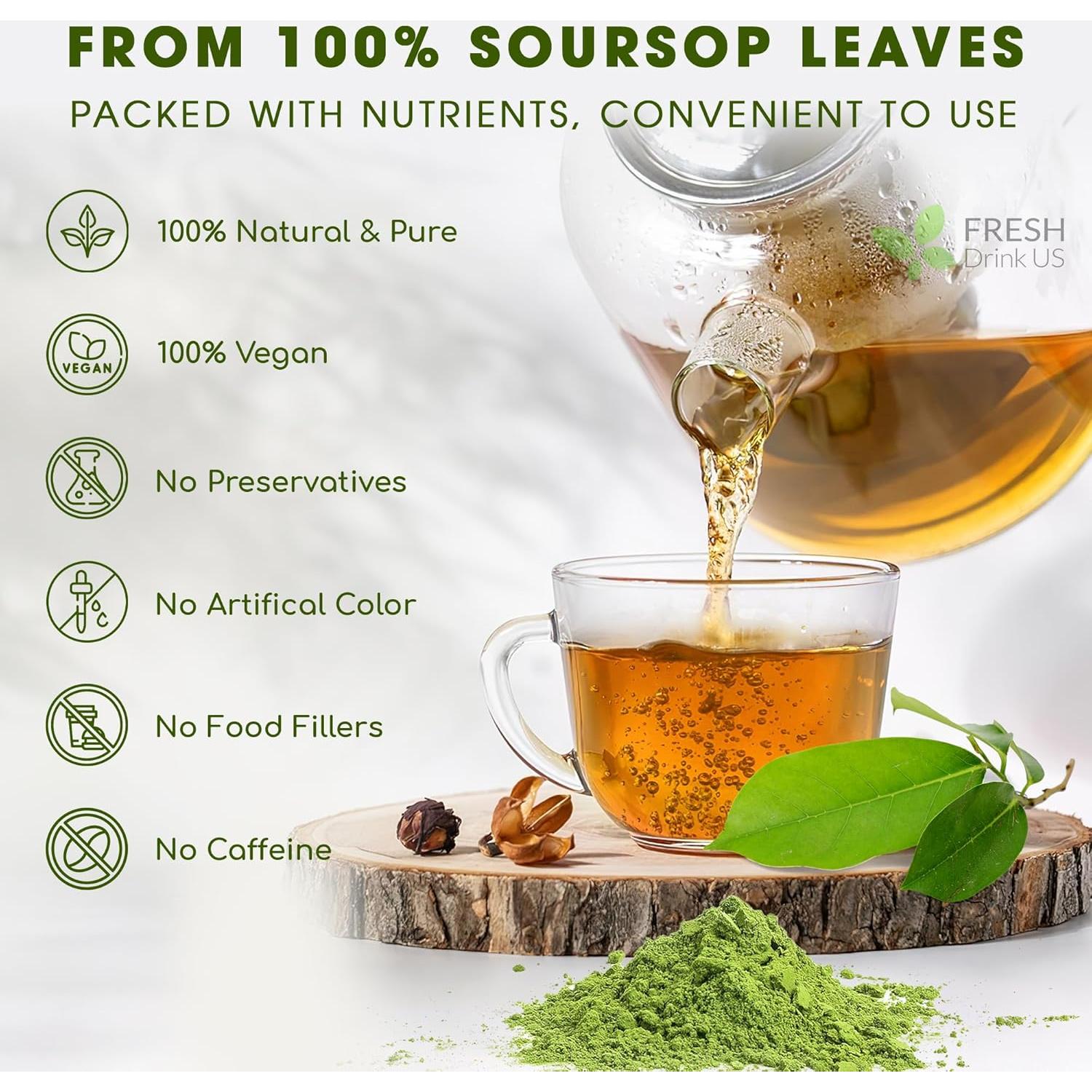 Polvo de Hoja de Guanábana FRESHDRINKUS 454g 100% Natural