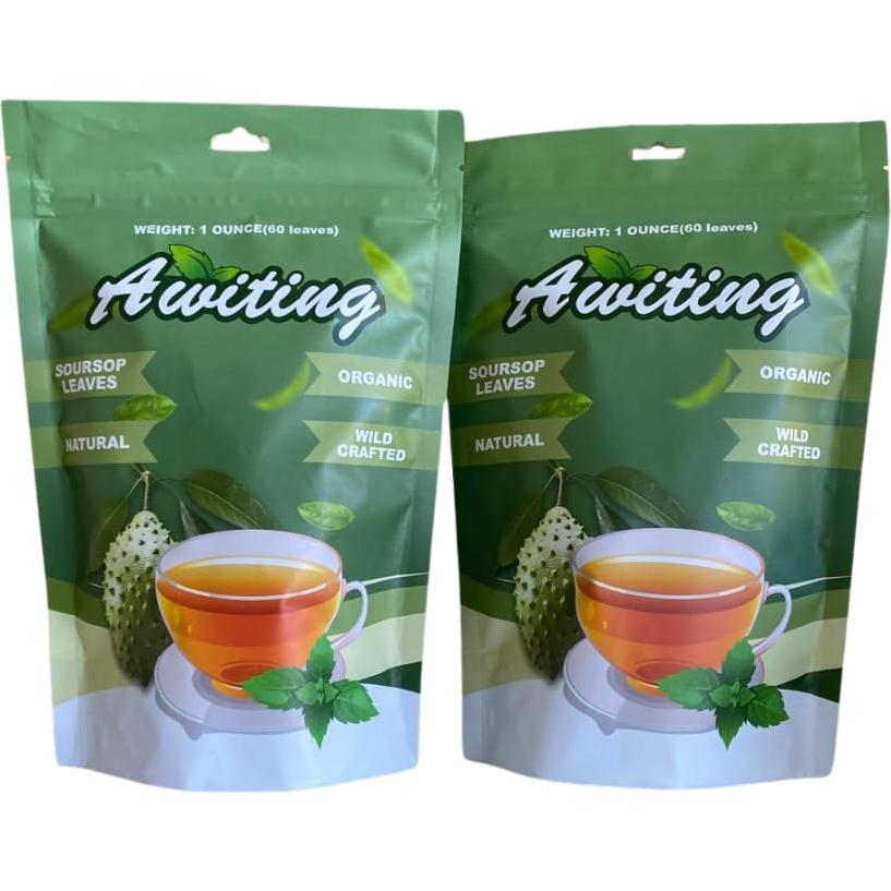 Té de Hojas de Soursop Orgánico Awiting 28g - 60 Hojas Secas