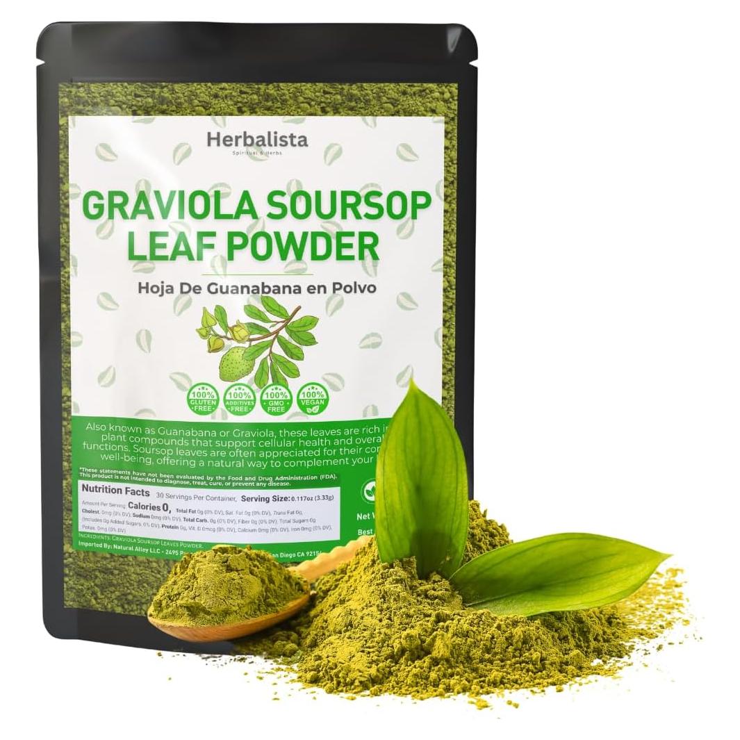 Polvo de Hoja de Guanábana 453g Herbalista - 100% Natural