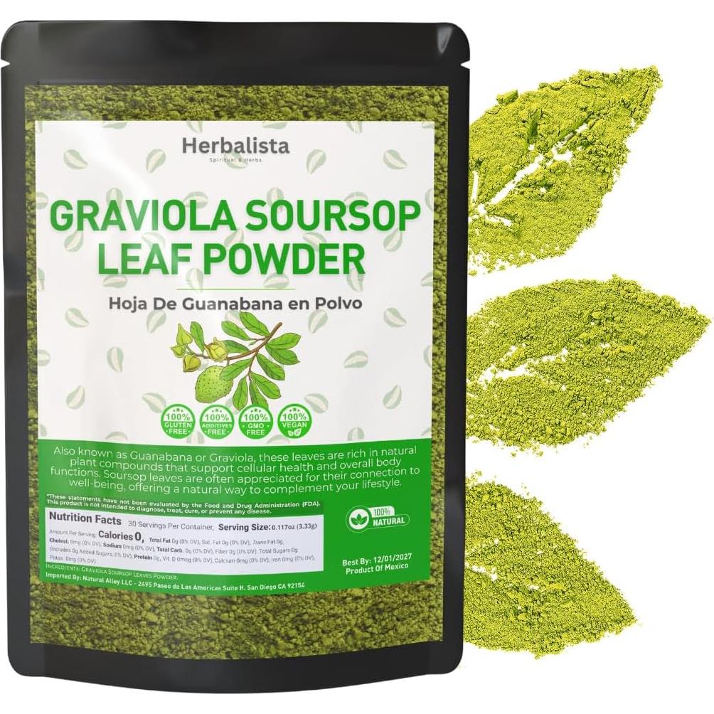 Polvo de Hoja de Guanábana 453g Herbalista - 100% Natural